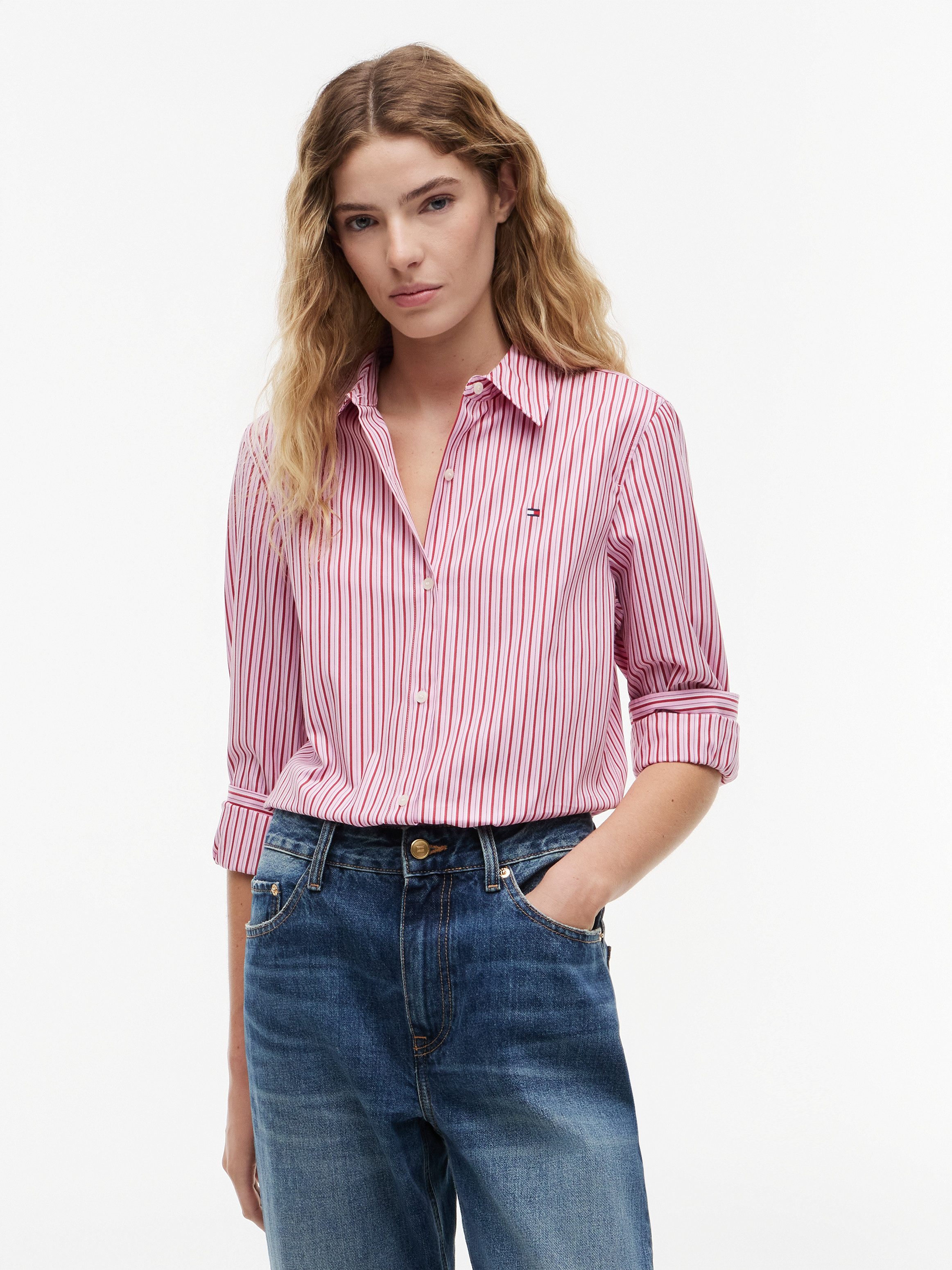 Tommy Hilfiger Hemdbluse SUMMER POPLIN REGULAR SHIRT Baumwolle, regular fit, auch in großen Größen