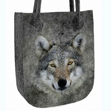 ARSO Bertoni Umhängetasche City Filztasche Lupo Wolf Arso Bertoni 42x35x10cm