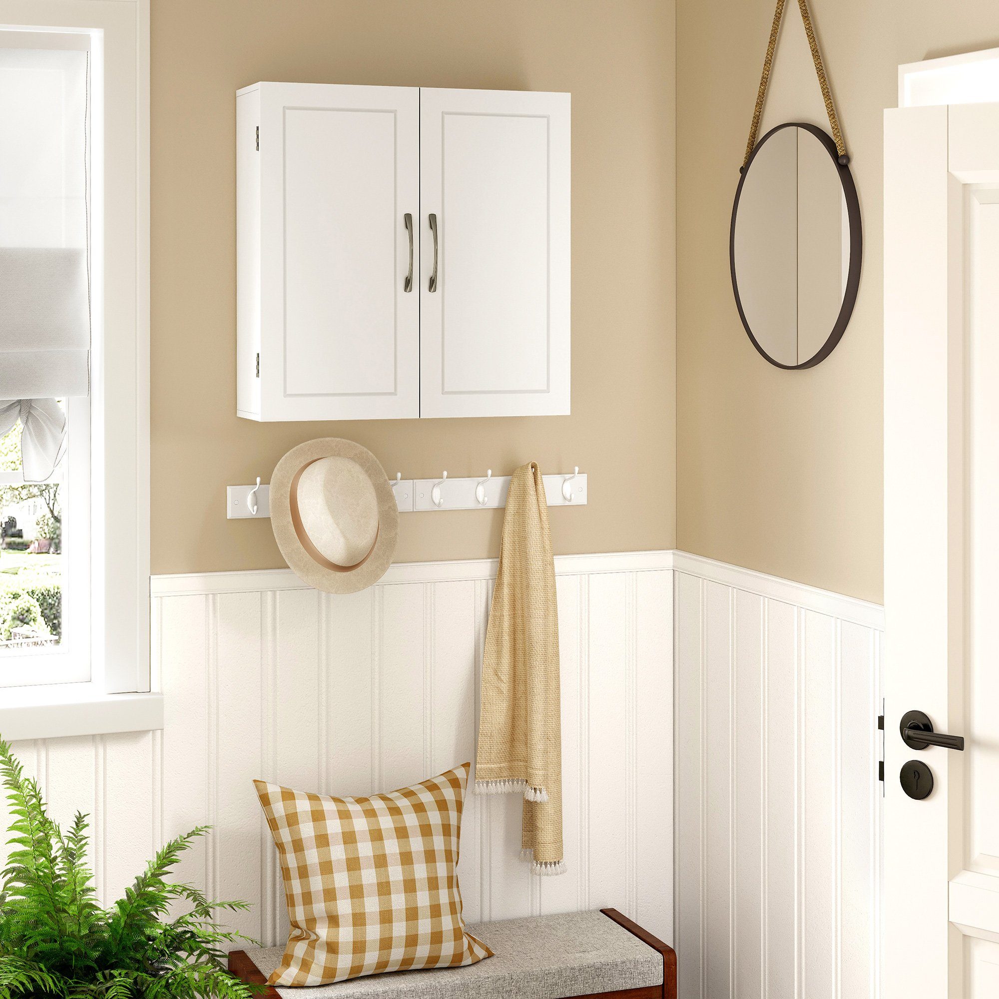 VASAGLE Hängeschrank Badezimmerschrank Badschrank wandmontiert, 18 / 30 x 60 x 60 cm, mit verstellbaren Ablagen