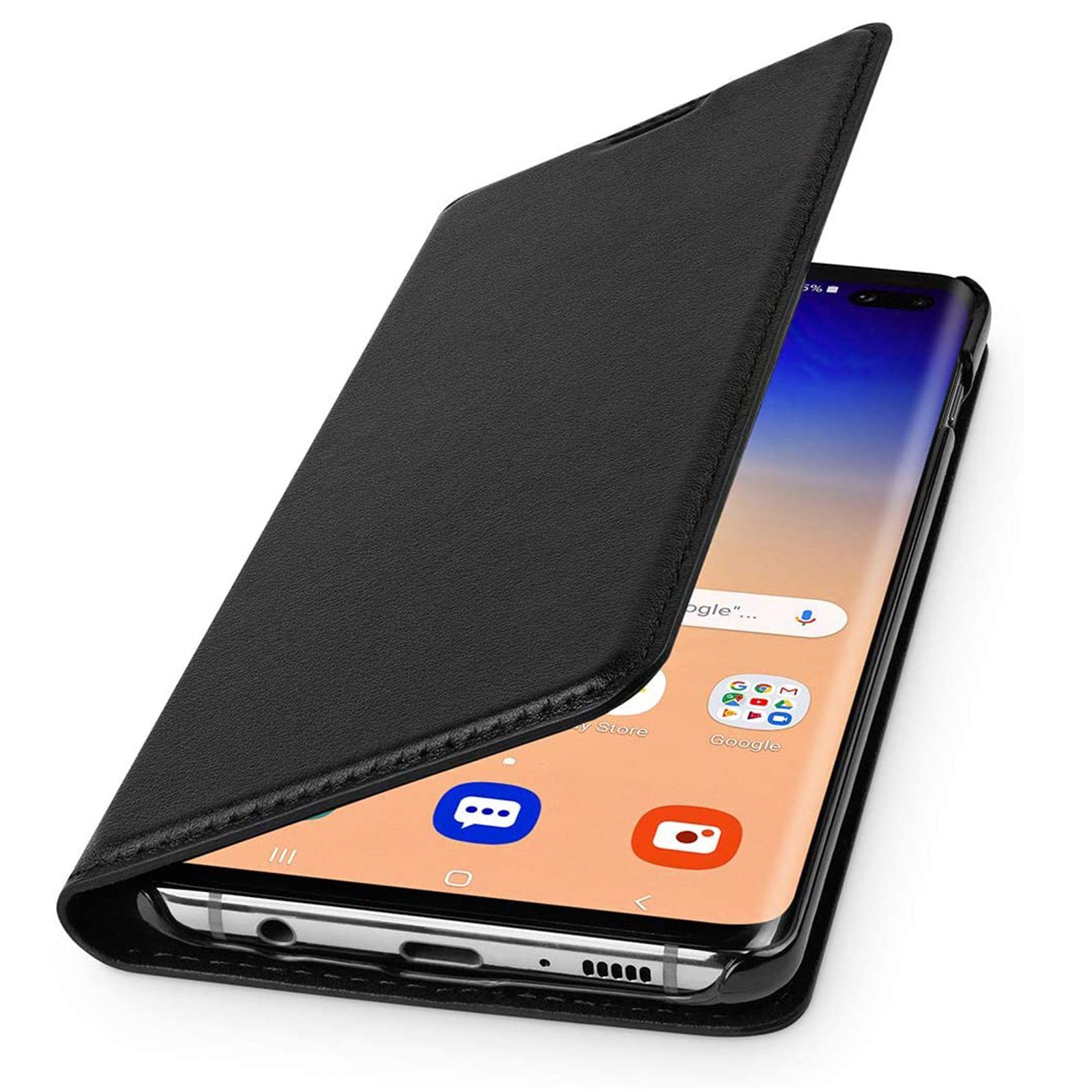 wiiuka Handyhülle suiit Hülle für Samsung Galaxy S10, Klapphülle Handgefertigt - Deutsches Leder, Premium Case