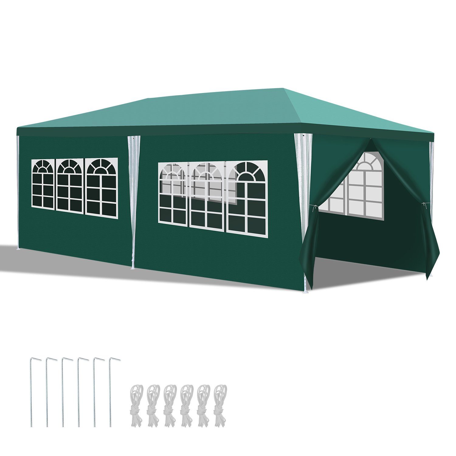 Clanmacy Pavillon Pavillon Partyzelt Festzelt Wasserdicht mit Fenster 3x3m/3X6m