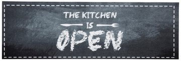 Küchenläufer Kitchen is open, HANSE Home, rechteckig, Höhe: 5 mm, Kurzflor, rutschhemmend, Strapazierfähig, Pflegeleicht