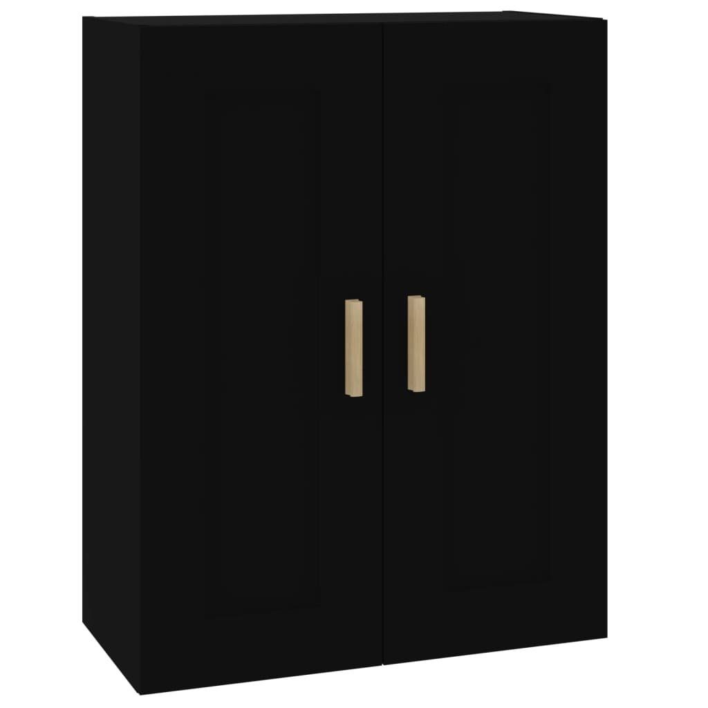 cm Wandschrank Regal vidaXL 1-tlg. Schwarz 69,5x32,5x90 Holzwerkstoff,