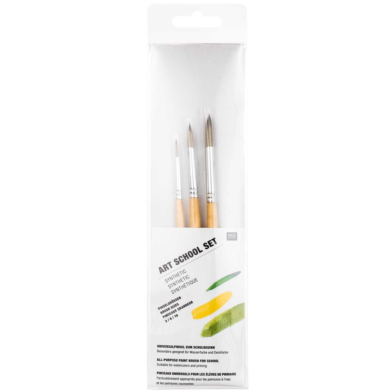 Rico Design Pinsel Pinsel College Synthetic Set 3teilig, (3 teilig)