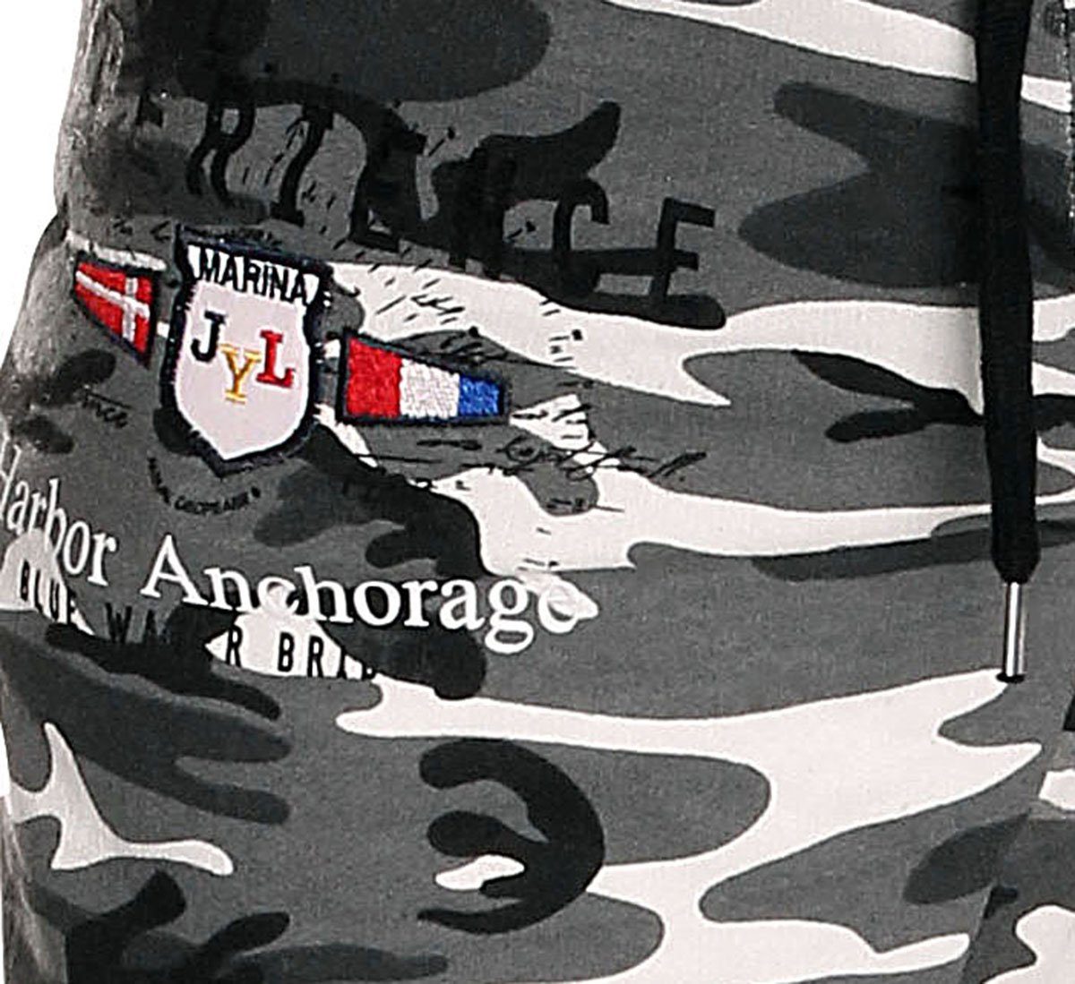 Herren Camouflage Jogginghose Hose Sport Camouflage/Hell-Schwarz Marine Jaylvis Uni Royal Trainingshose