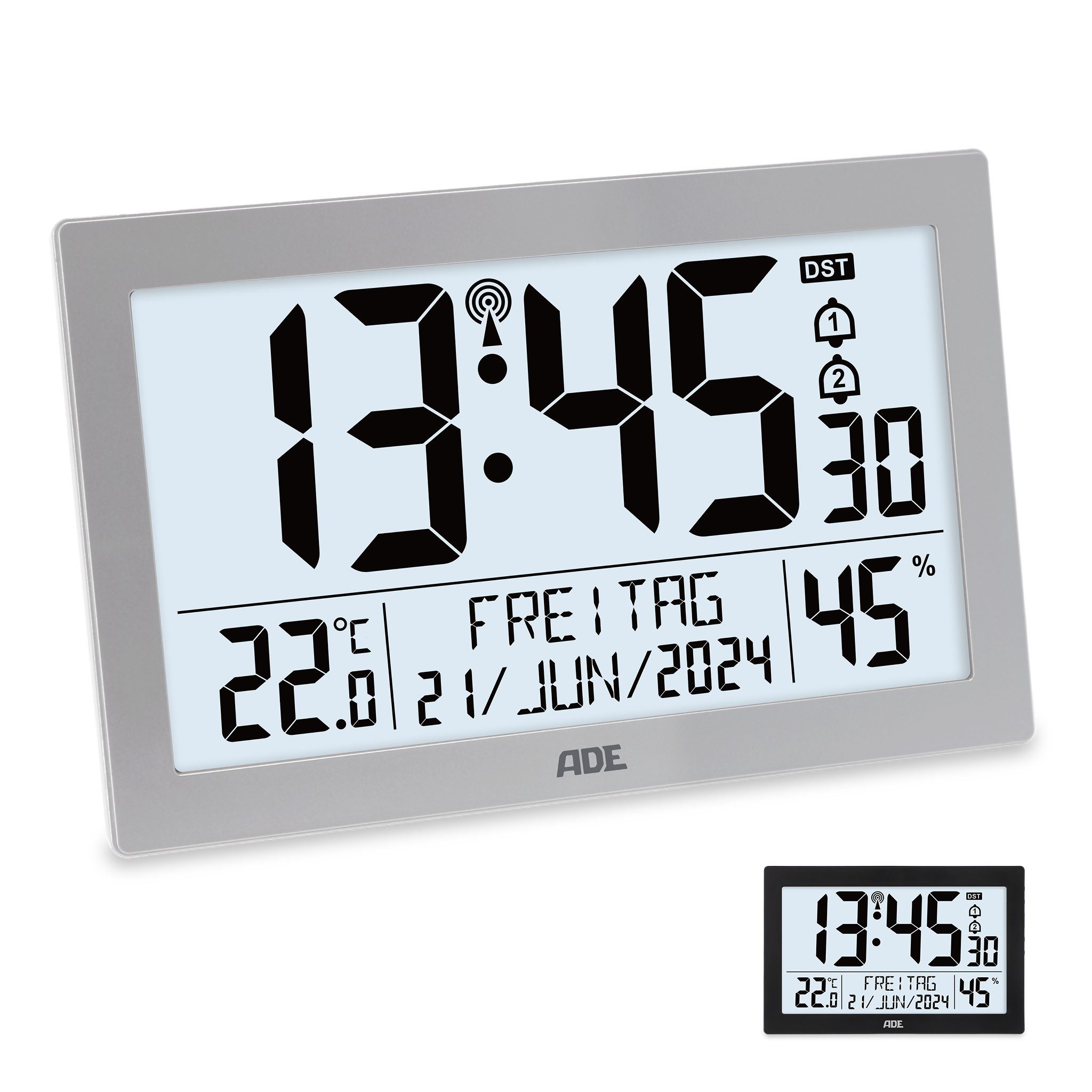 ADE Funktischuhr Digitale extragroße Wand- oder Tischuhr mit Beleuchtung mi günstig online kaufen