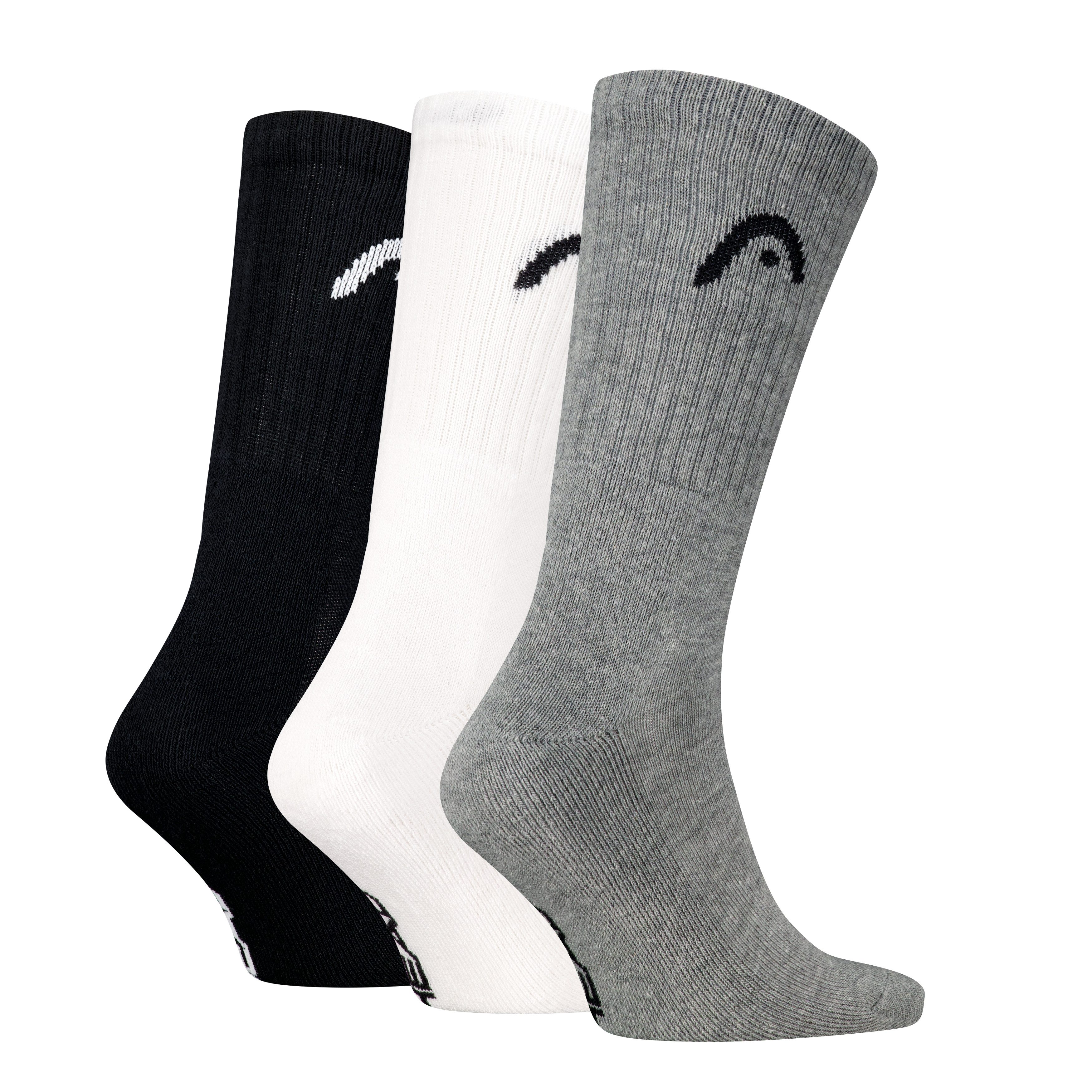 Head Tennissocken HEAD ALL SPORTS TRAINING CREW (3 Paar) mit gepolsterter Sohle für Dämpfung und zusätzlichen Komfort