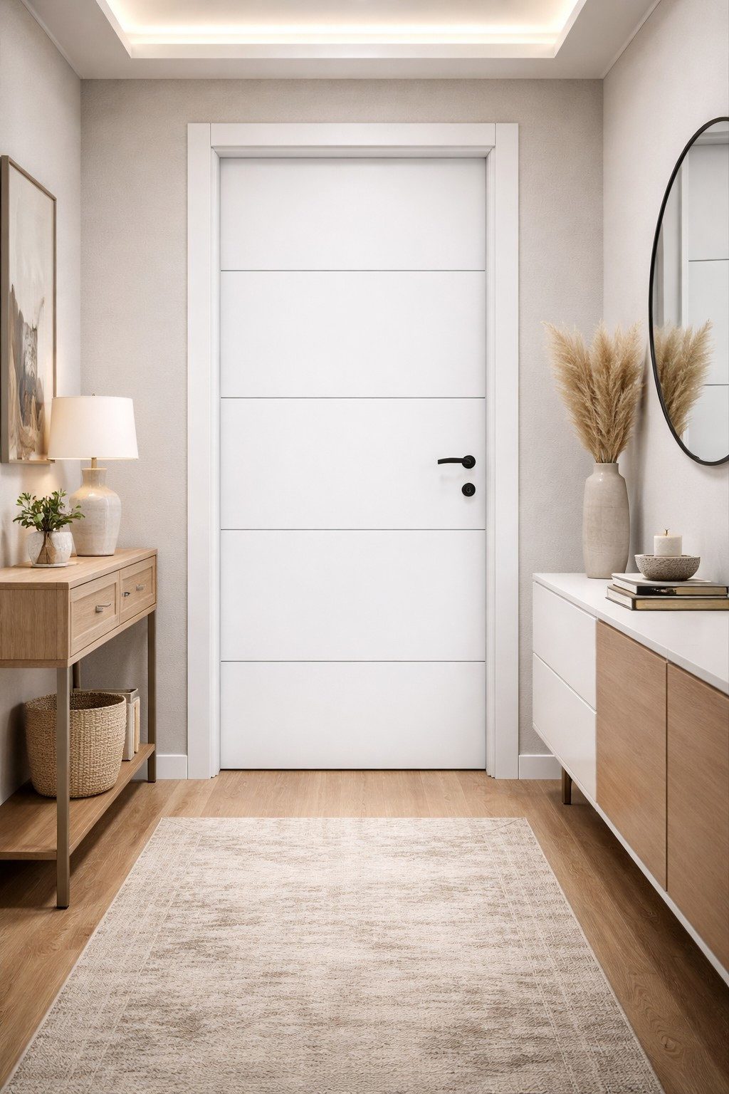 Xlmoebel Zimmertür Weiße Holzwerktür - Edle und elegante Innentür für Wohnungen, Made in Europa