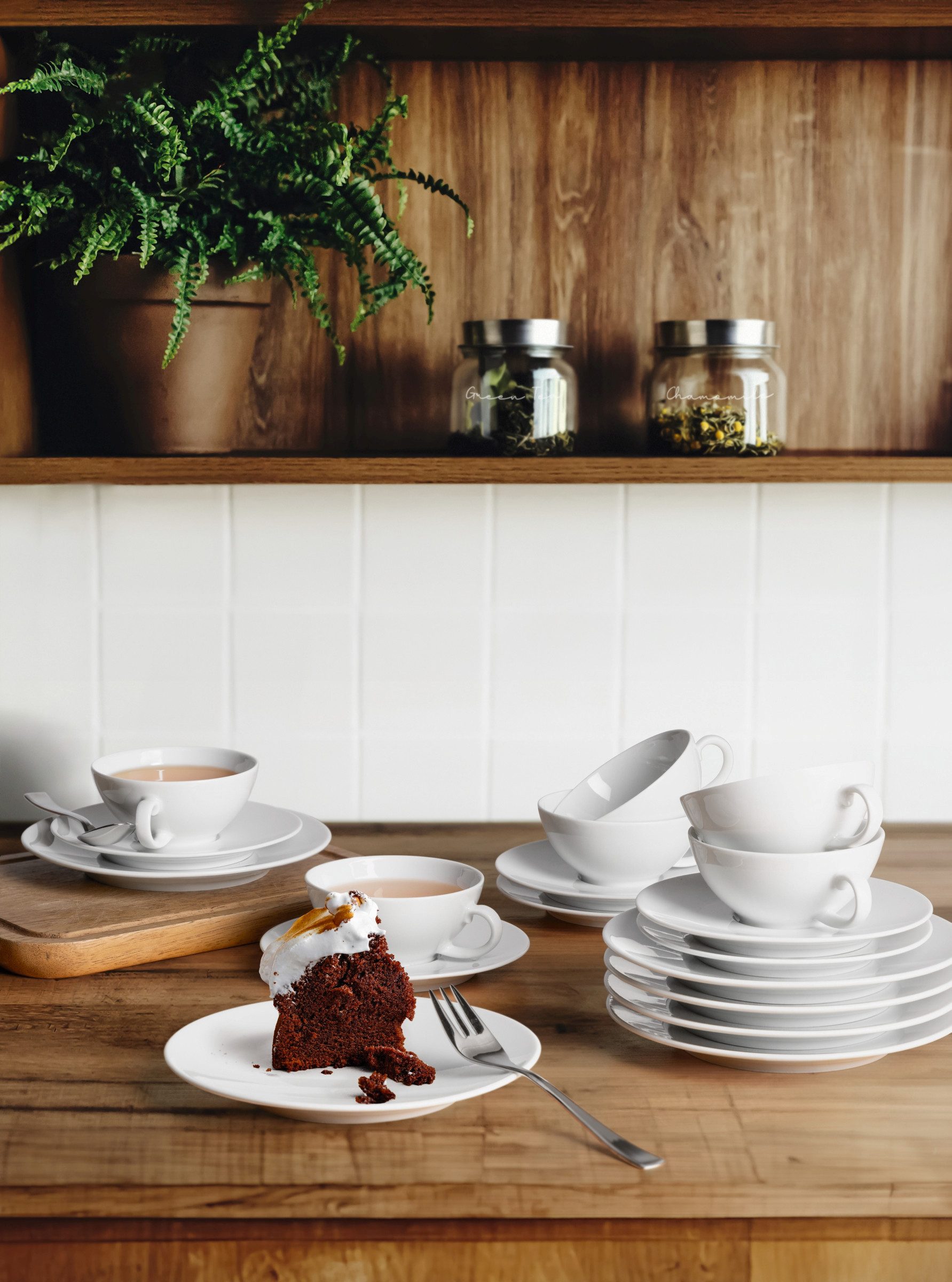 Seltmann Weiden Teeservice Geschirr-Set Life (20-tlg), 6 Personen, Porzellan, Geschirr-Set, Teeservice, Made in Germany, 20 Teile, für 6 Personen