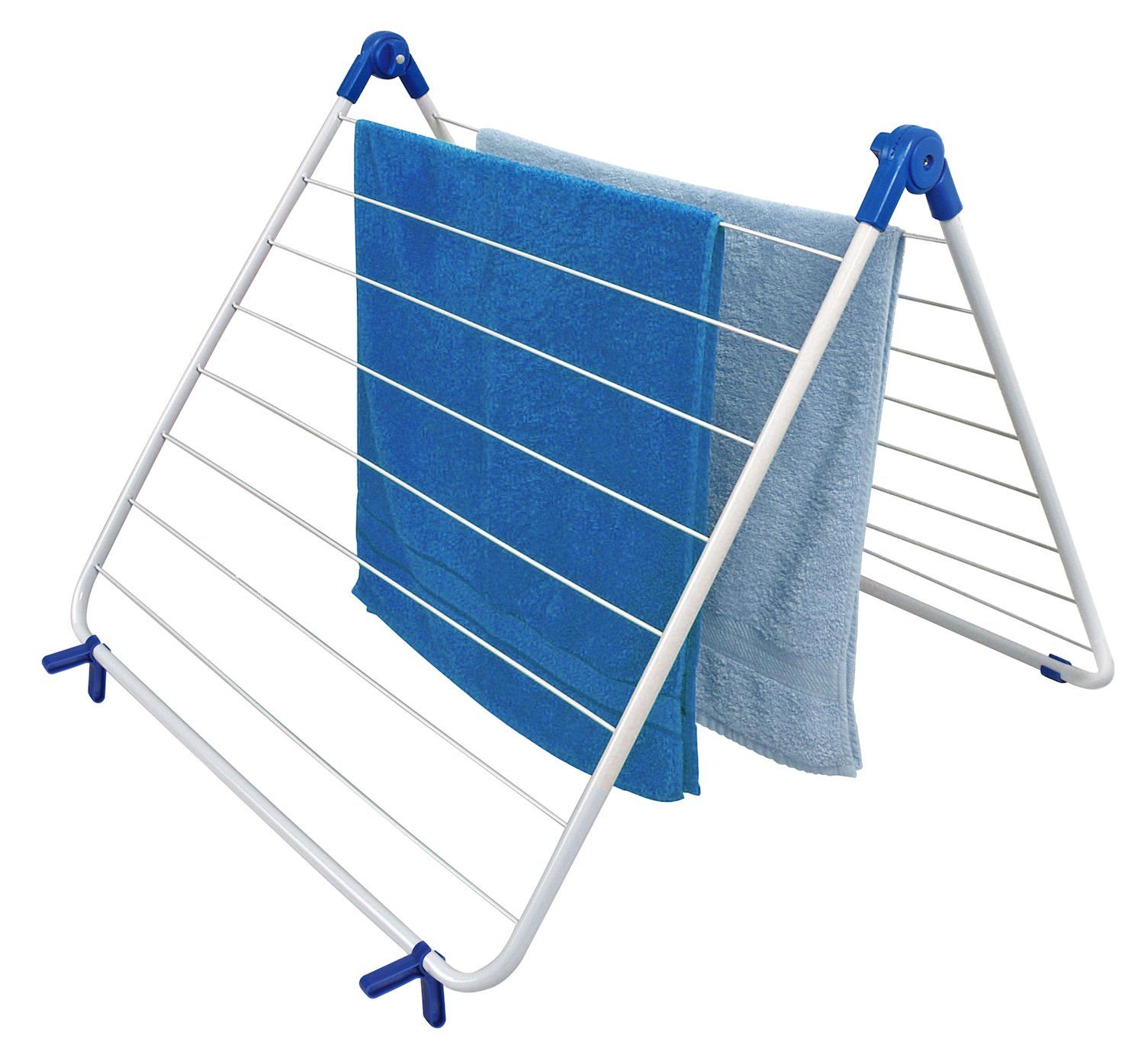 Spetebo Badewannen-Wäscheständer Wäscheständer für Badewanne weiß-blau 10  Meter, klappbar / flexibel