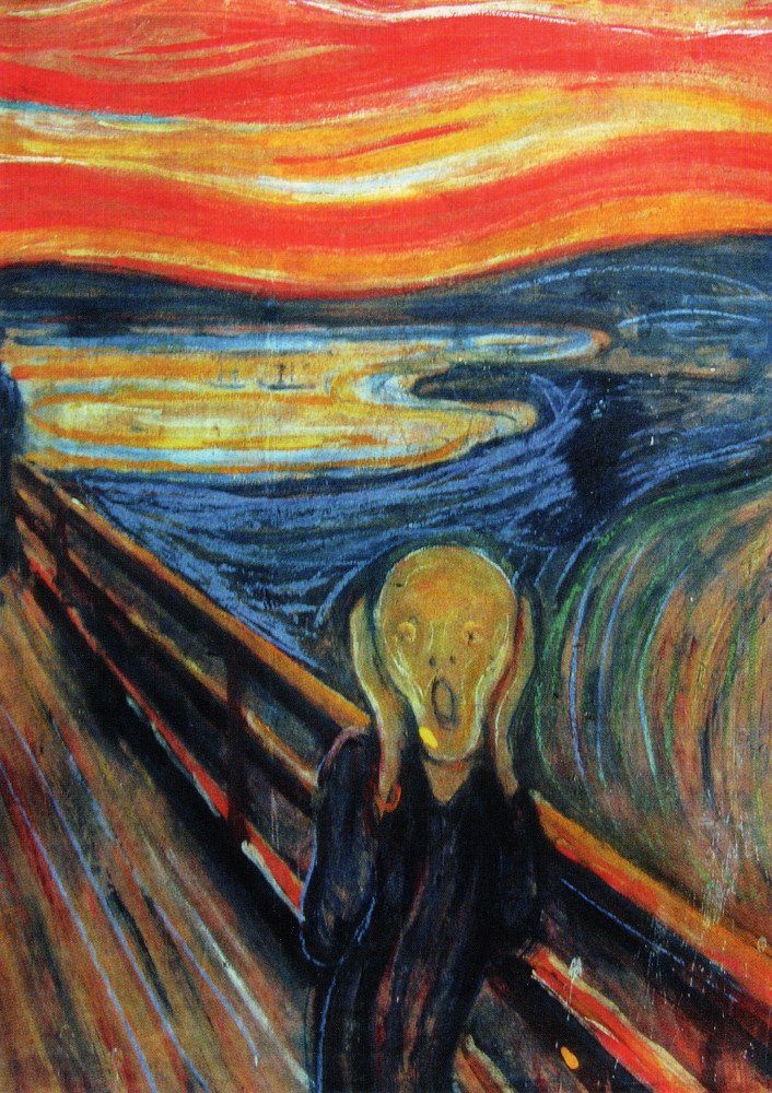 Postkarte Kunstkarte Edvard Munch "Der Schrei"
