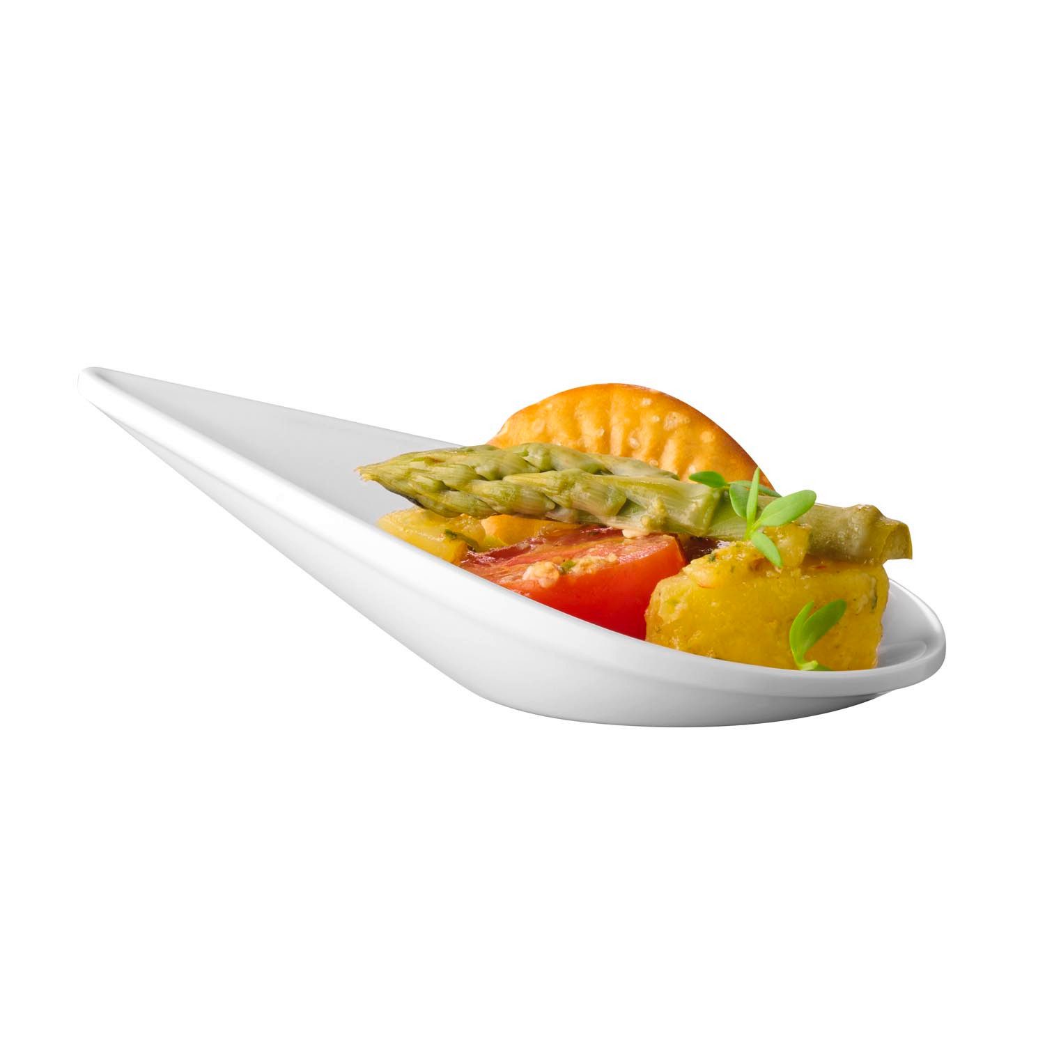APS Fingerfood-Löffel DROP, 12er Set (12 Stück), Stapelbarer Löffel aus Melamin