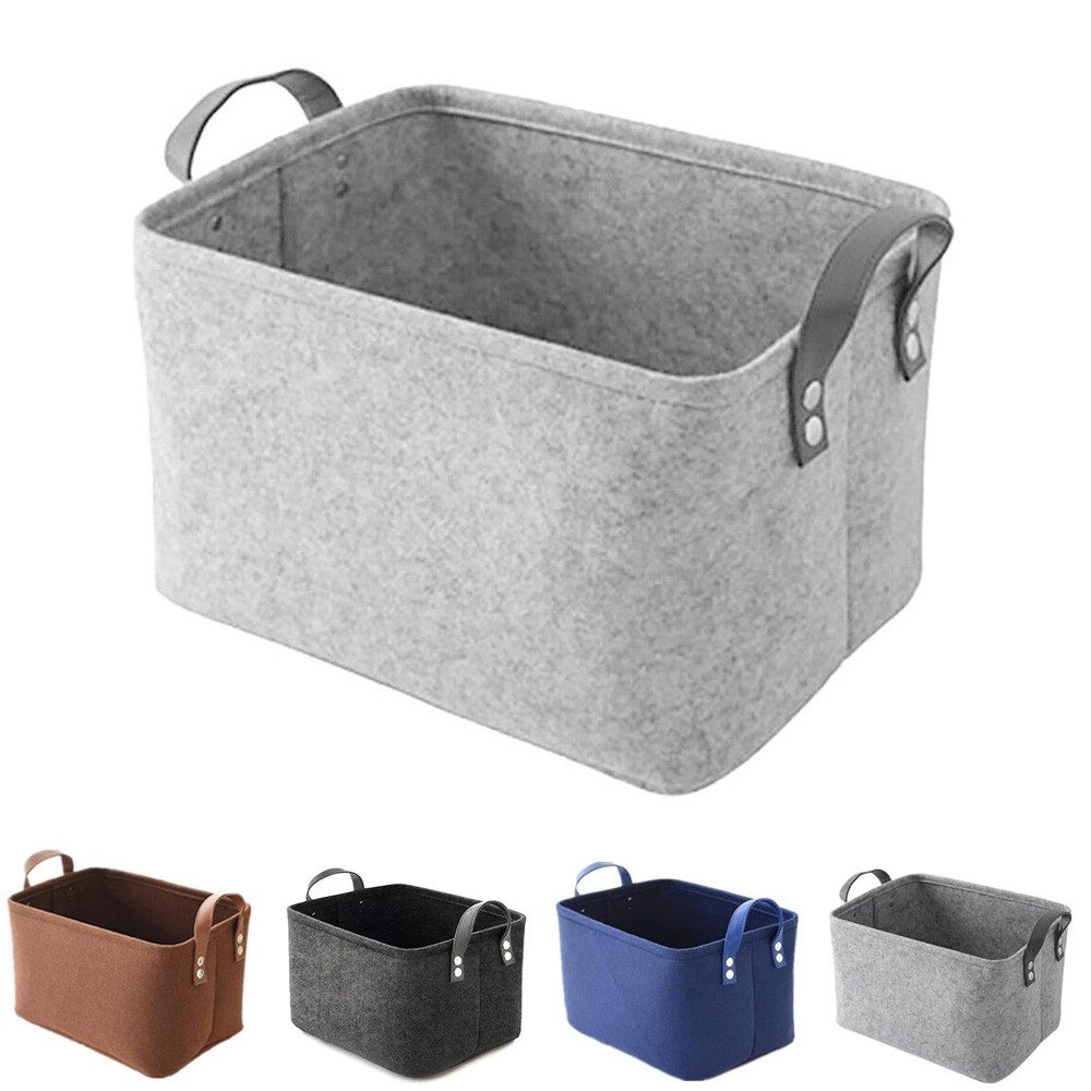 QUBEBU Aufbewahrungsbox Aufbewahrungsbox Aufbewahrungskorb Filz Filzkorb Aufbewahrung Taschen (Waschbar Faltbare Aufbewahrungsbox aus Filz mit Griff, Aufbewahrungskiste für Büro Spielzimmer Kinderzimmer Schlafzimmer), Spielzeugkörbchen Allzweckkorb Regalbox Regalkorb Filztasche