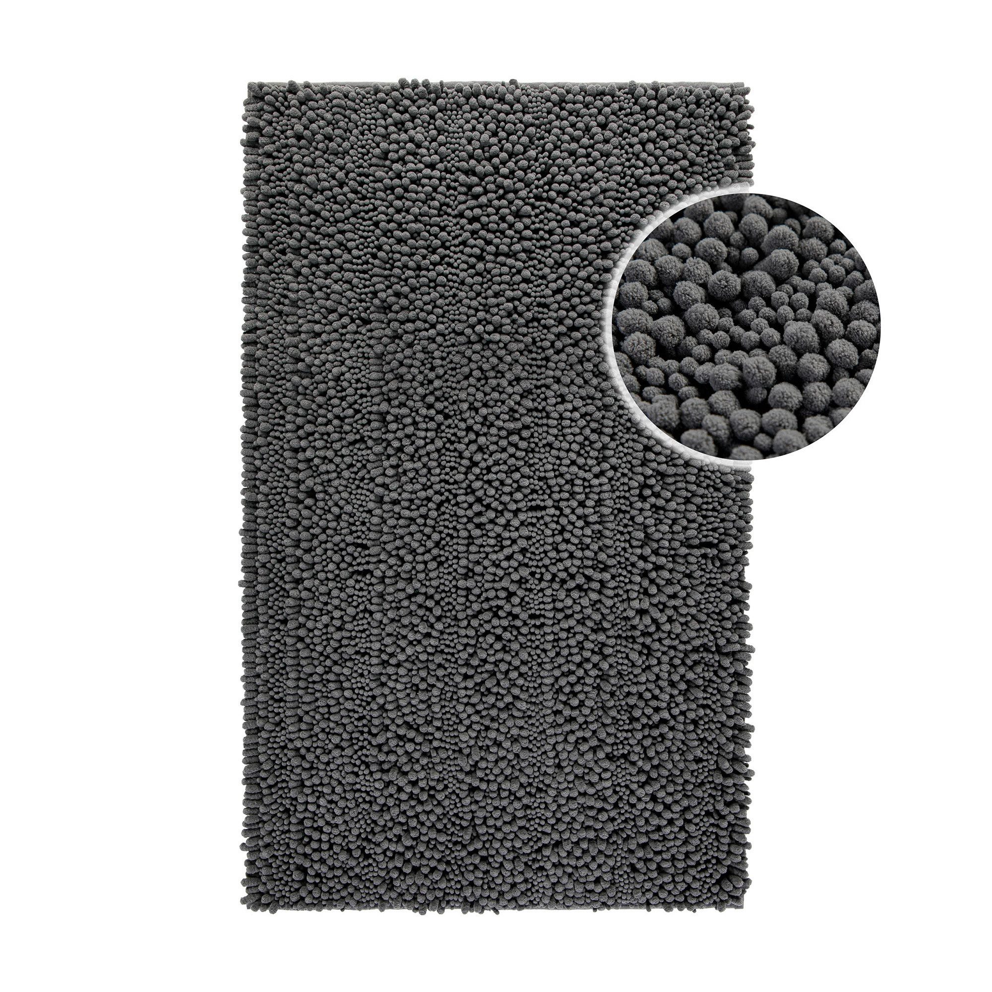 Wecon home Basics Badematte Benno, Höhe 22 mm, Polyester, rechteckig, waschbar, rutschfest, sehr weich, strapazierfähig, Chenille, robust