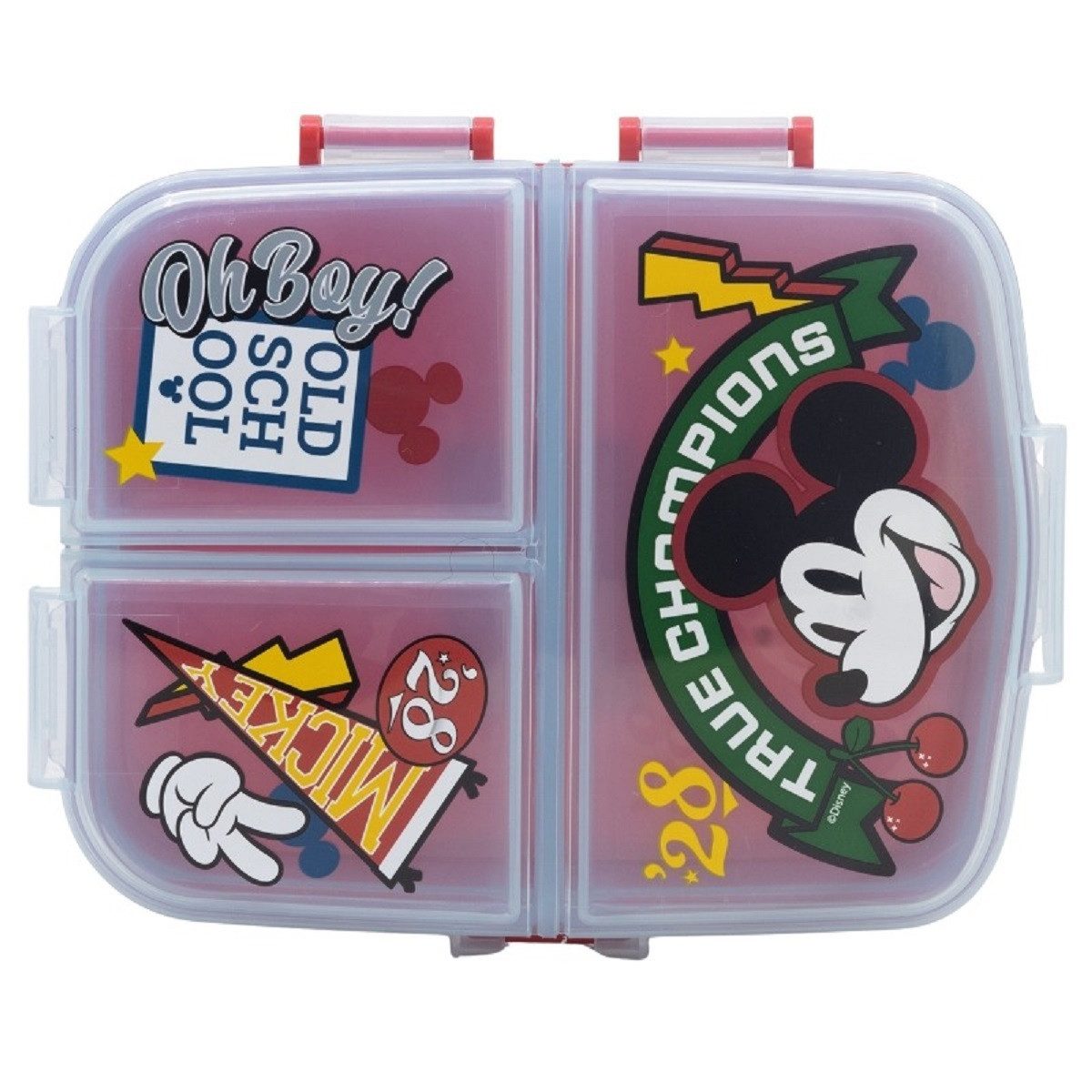 Stor Lunchbox Disney Mickey Mouse Brotdose XL Lunchbox 4 Fächern & tollem Design, (1x Brotdose), Brotdose