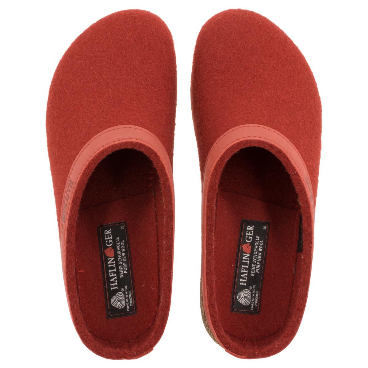 Haflinger Torben Grizzly Clog (1-tlg) Clogs - 100% reiner Wollfilz, Anatomisches Korkfußbett