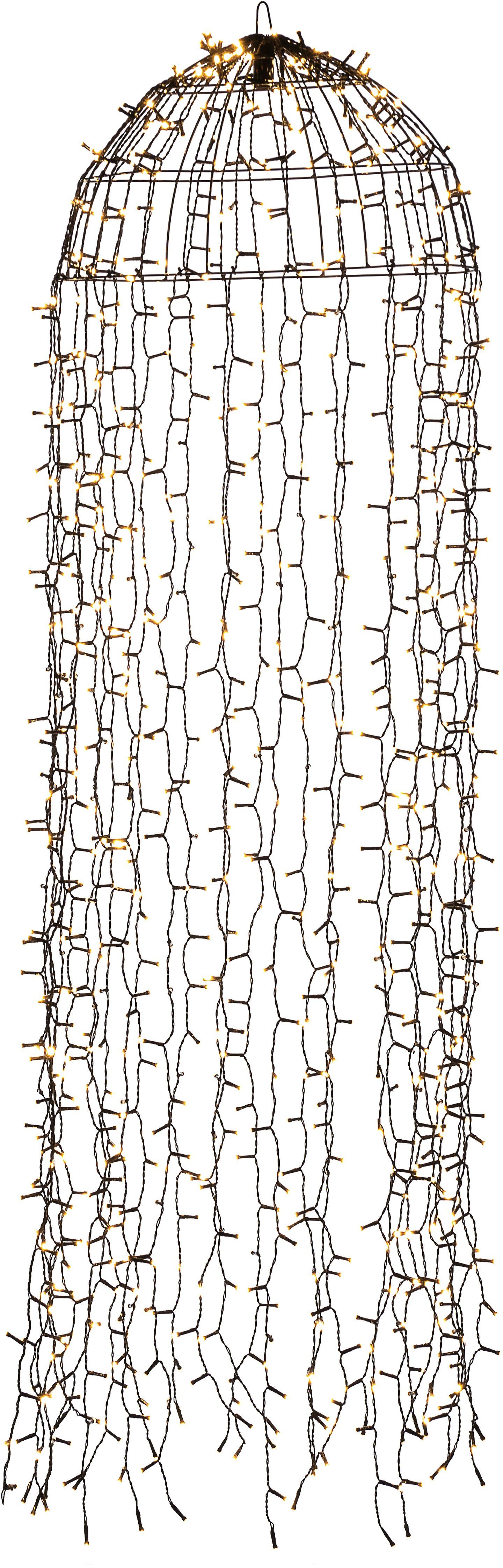 KONSTSMIDE LED-Lichtervorhang Weihnachtsdeko aussen, schwarz, 900 warm weiß günstig online kaufen