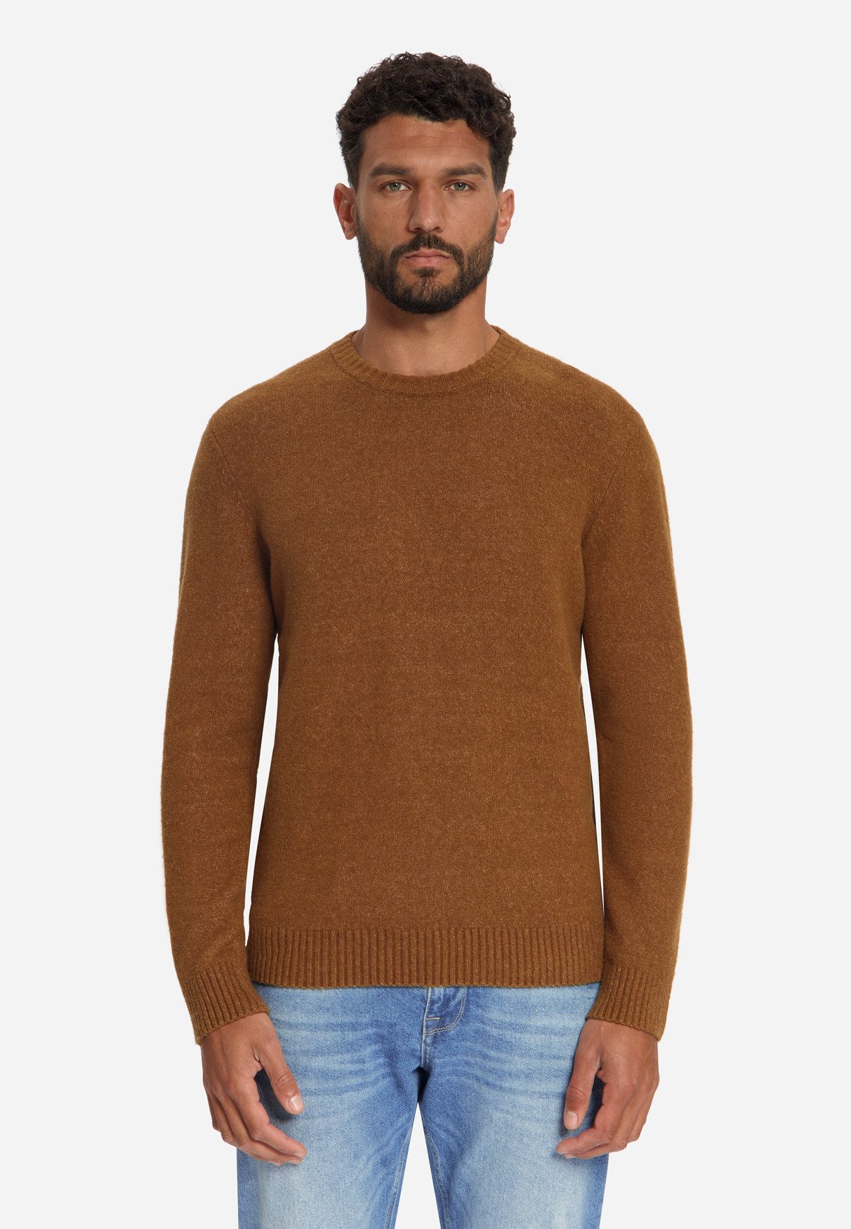NO EXCESS Strickpullover - Modischer Strickpullover mit Rundhals und Melange für Herren