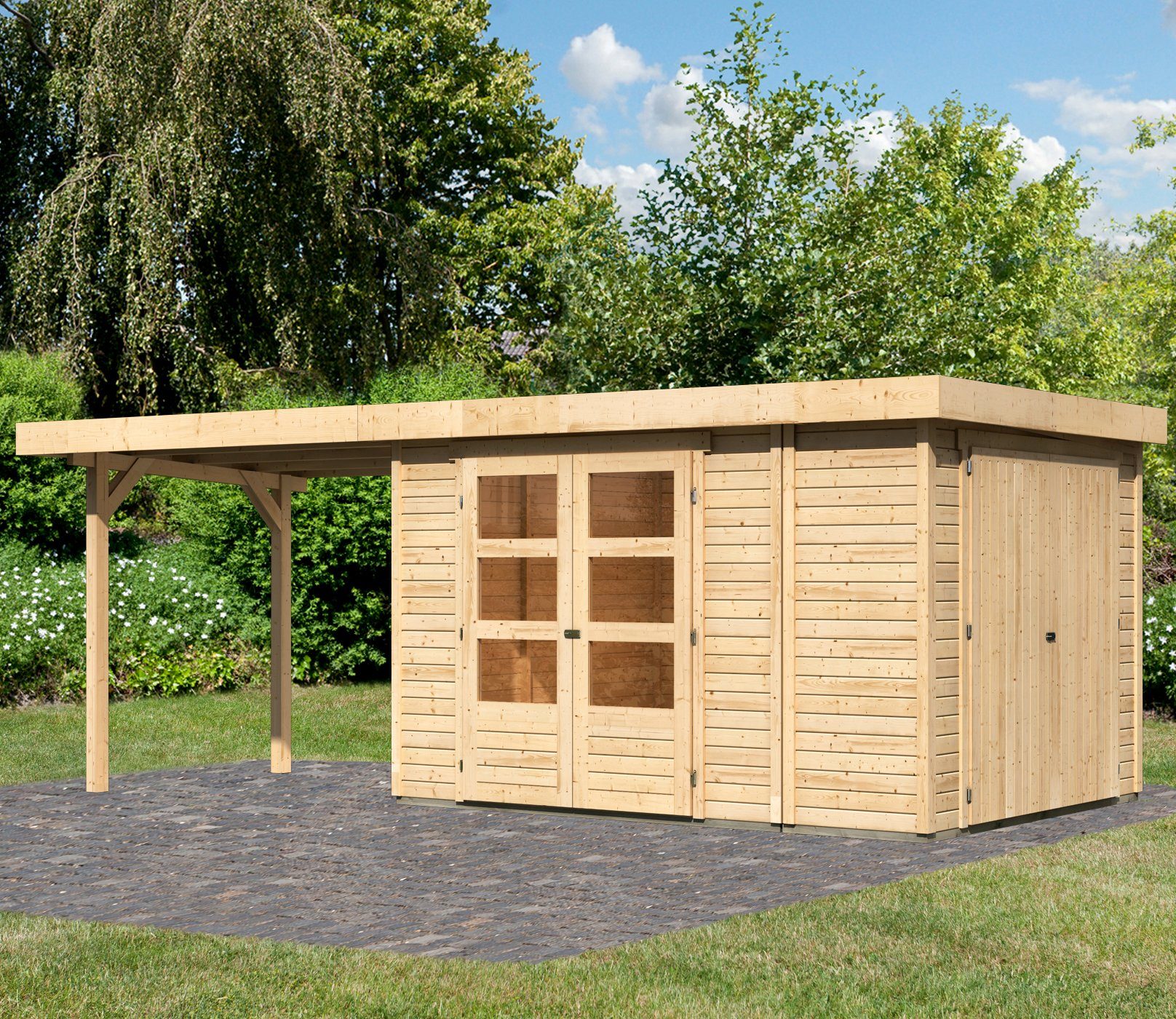 Karibu Gartenhaus Ostsee 3, BxT: 603x238 cm, (Set)