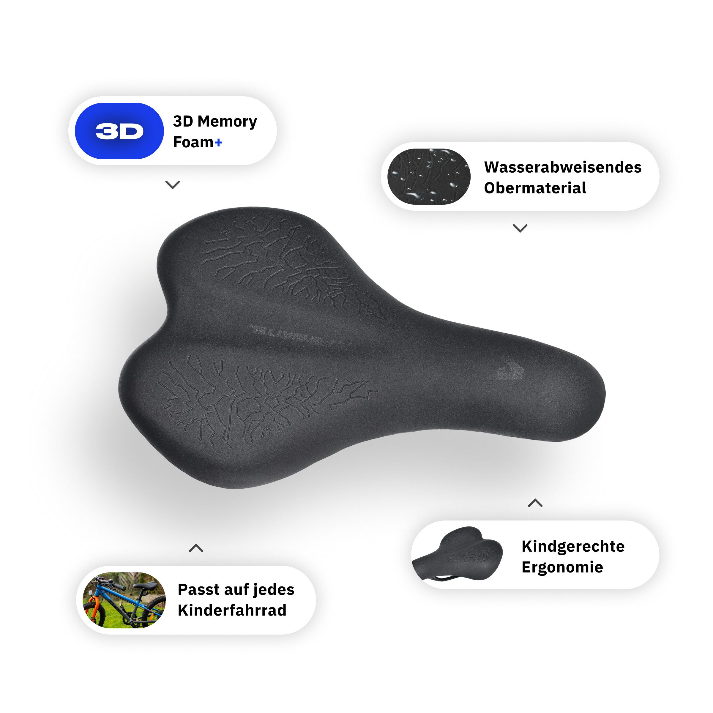 Alpensattel Fahrradsattel No1. Kids (1-tlg), Für jedes Kinderfahrrad · Ergonomisch · Unisex · Wetterfest