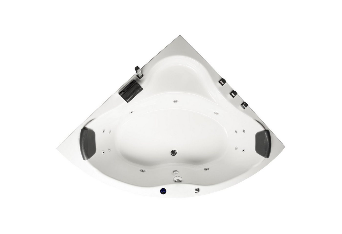 Thumbnail - Basera® Whirlpool-Badewanne BASIC Indoor Eck-Whirlpool Badewanne Malai 150 x 150 cm, (Komplett-Set), mit 13 Massagedüsen...