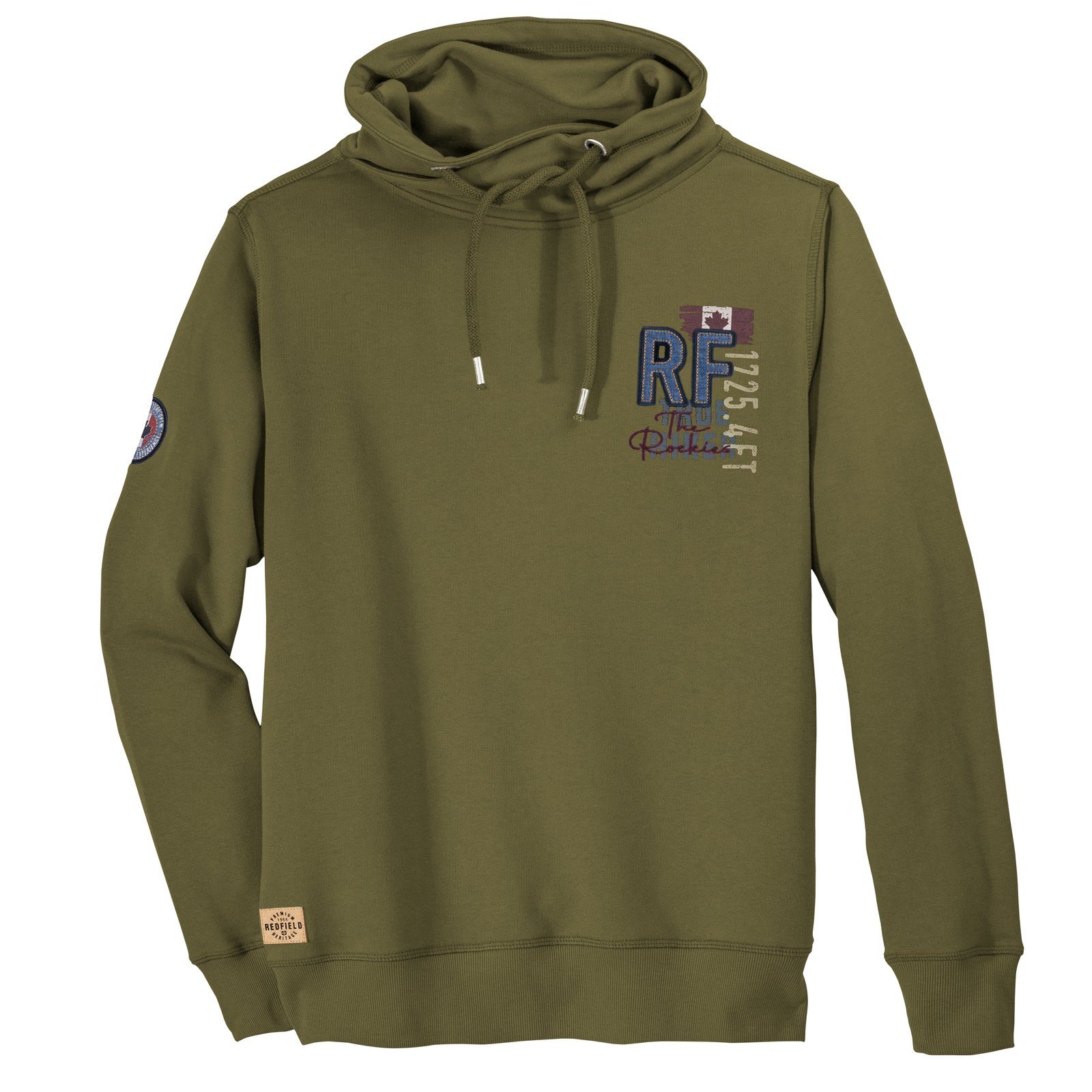redfield Sweater Redfield Übergrößen Sweatshirt Schlauchkragen oliv