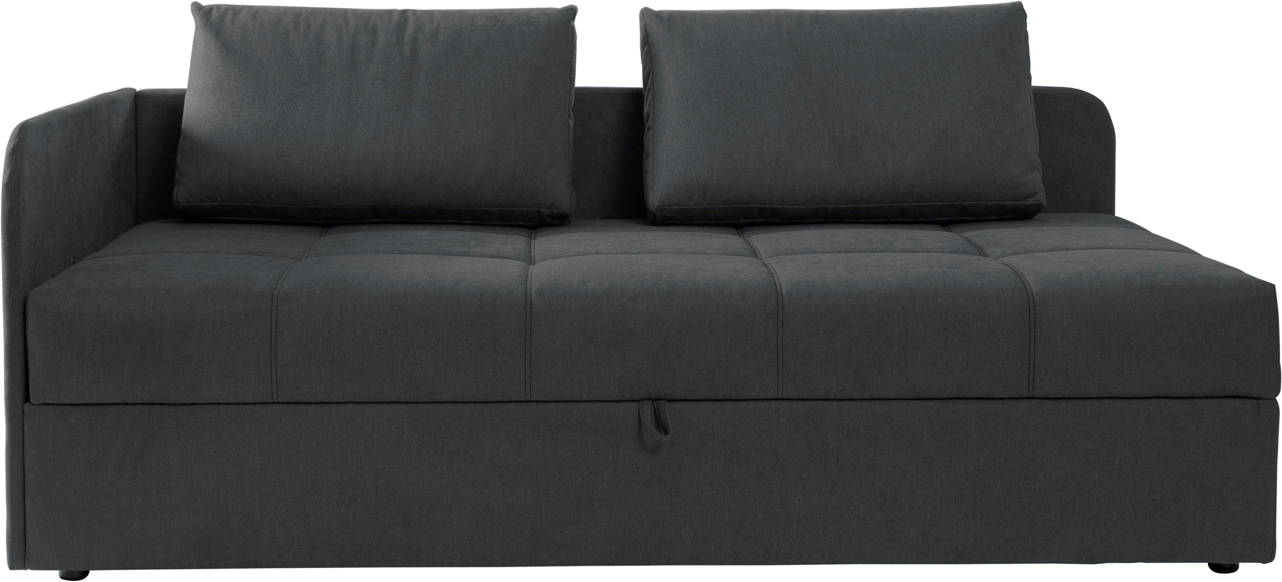 alina Schlafsofa Marla, inkl. Stauraum & 2 Rückenkissen, Armlehne wahlweise links oder rechts