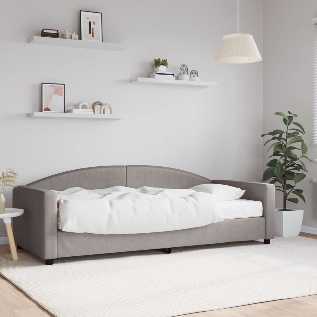 vidaXL Gästebett Gästebett Tagesbett mit Matratze Taupe 90x200 cm Stoff Bet günstig online kaufen