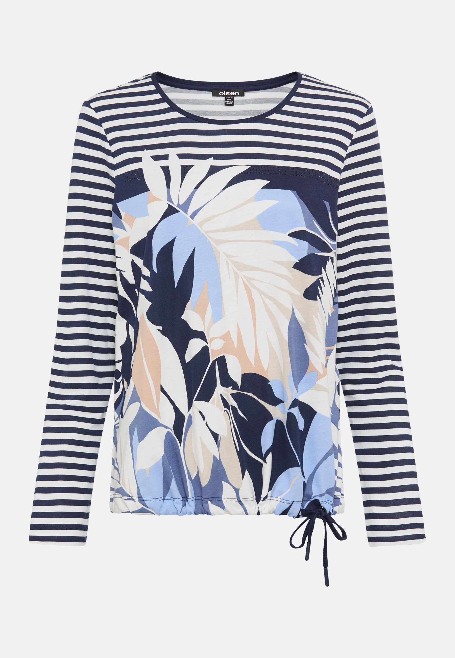 Olsen T-Shirt Shirt mit Tunnelzug und Bindeband
