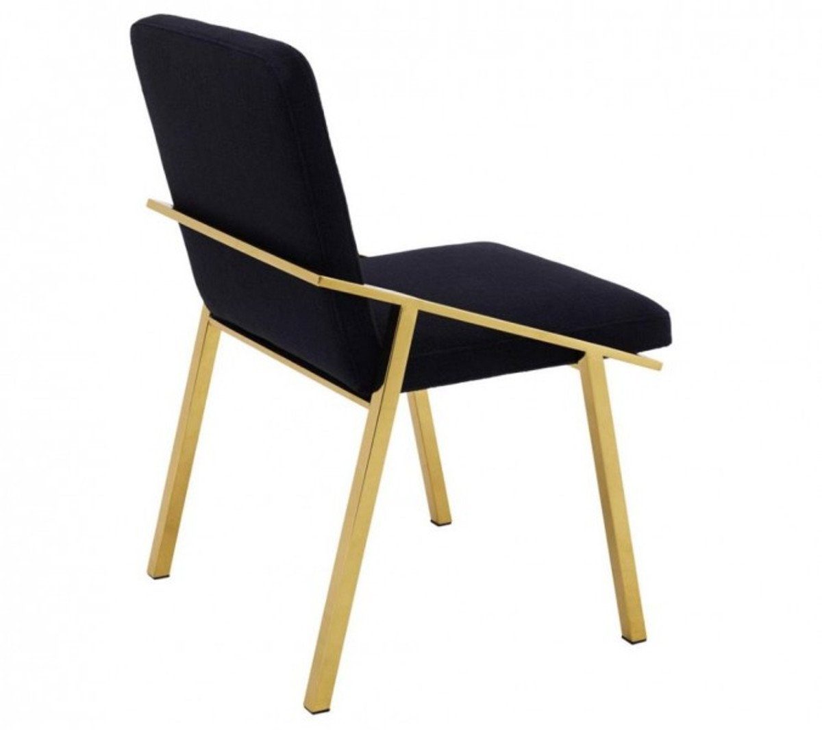 Casa Luxus Stuhl - Designer Luxus Padrino Kollektion Besucherstuhl Gold Schwarz