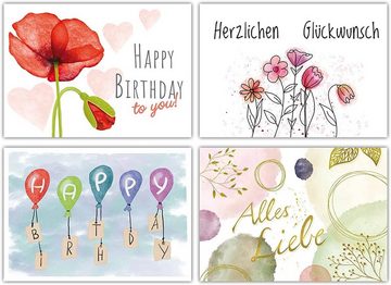 LifeDesign Glückwunschkarte Postkarten-Set "Glückwunsch", Postkarten Set, Geburtstagskarten, Happy Birthday, DIN A6