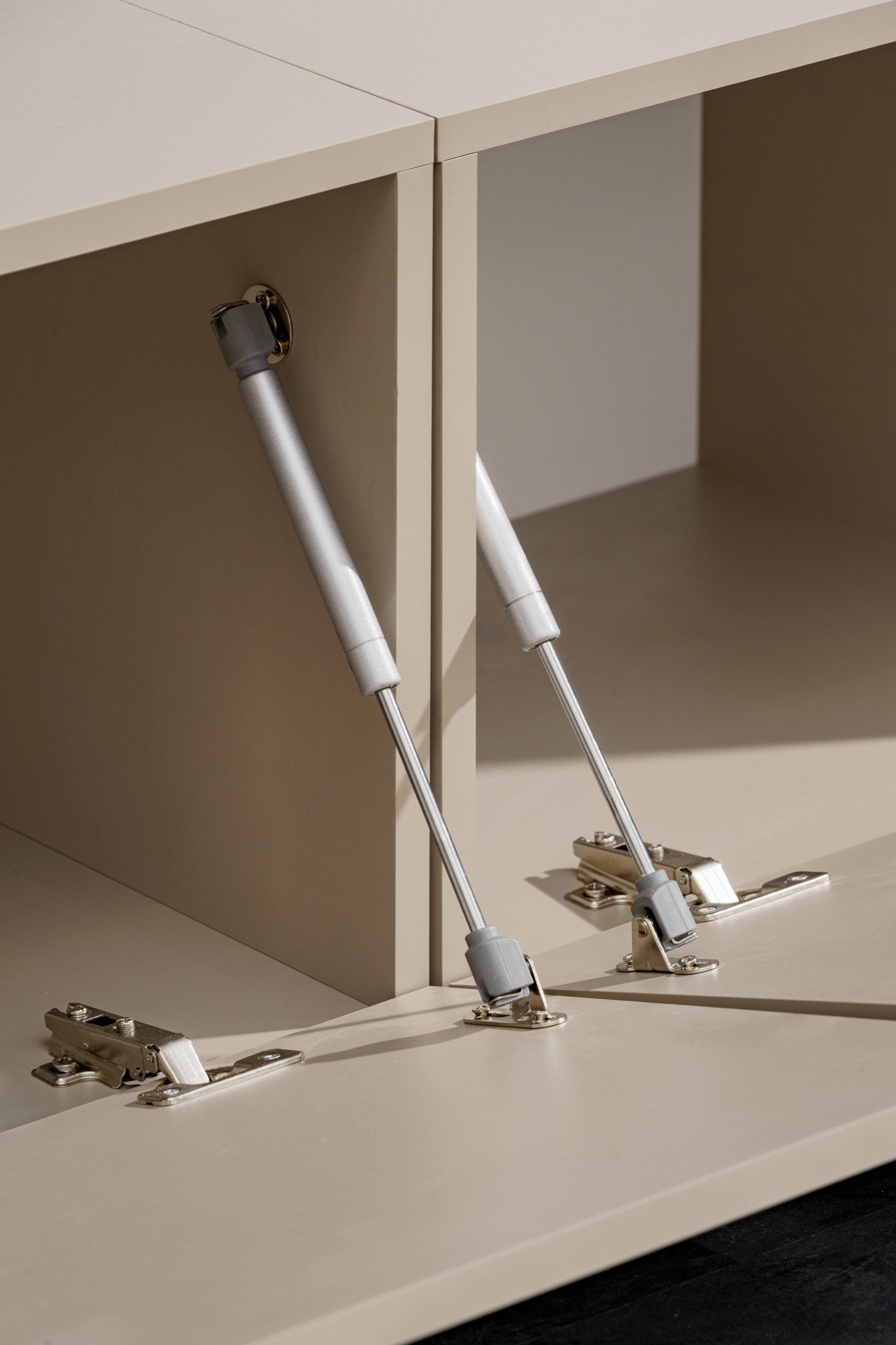 ASM-Moebel Wohnwand Anbauwand Wohnwand GINA mit Push-Click und Bio-Ethanol Kamin, Mit Bio-Ethanol Kamin und Push-Click System. – Bild 4 von 5
