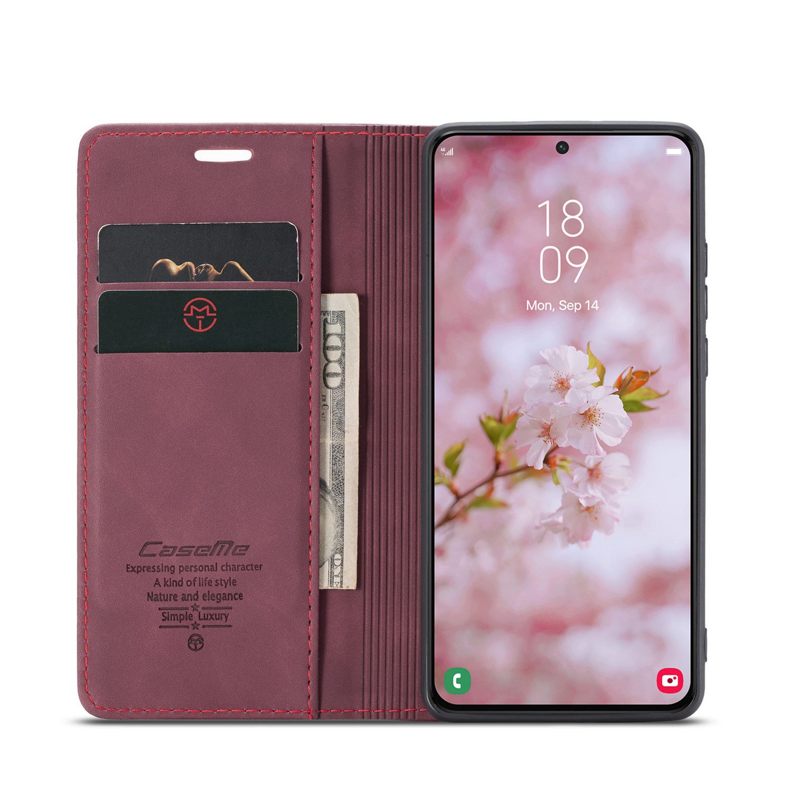 CaseMe Handyhülle Premium Hülle für Samsung Klapphülle
