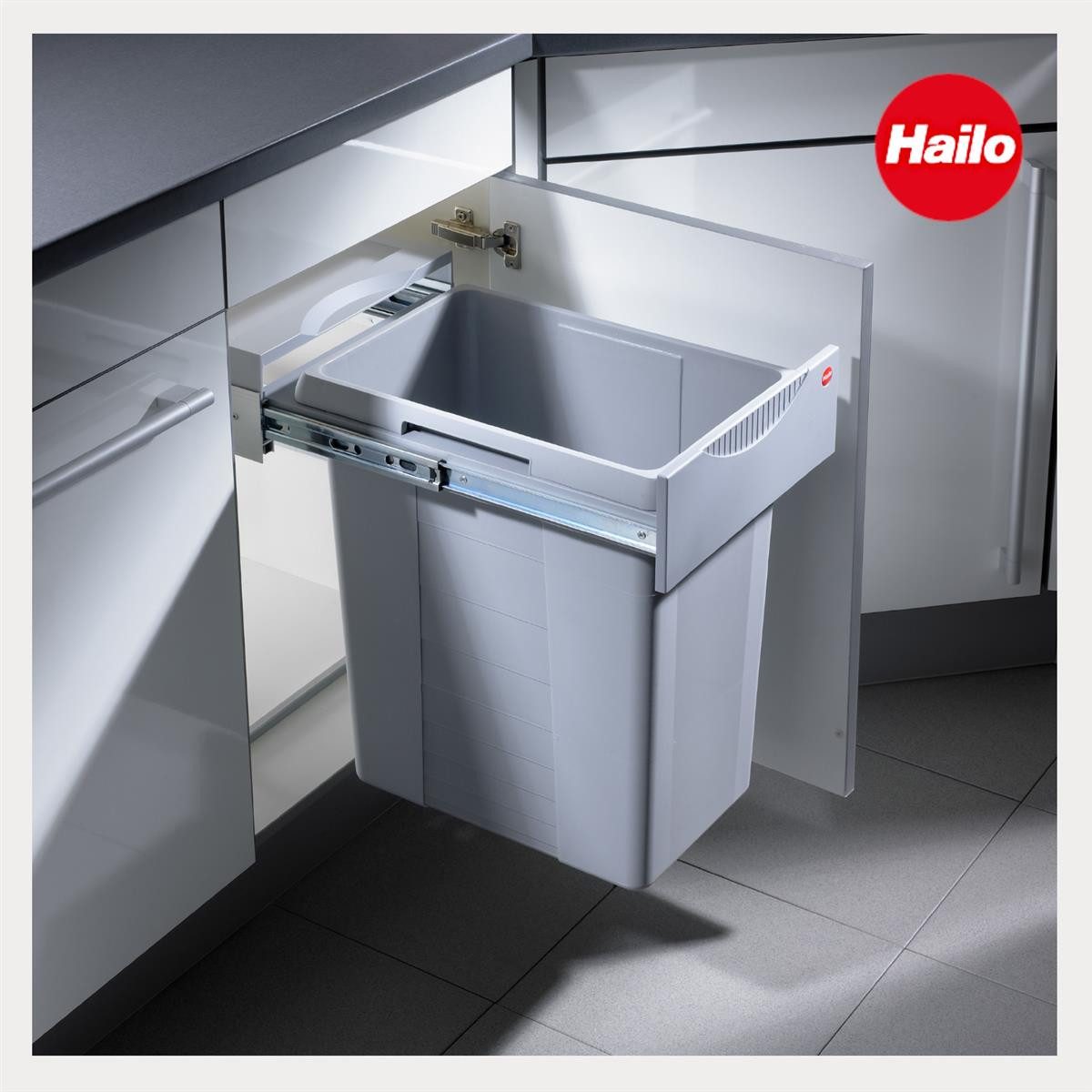 Hailo Einbaumülleimer Hailo Abfallsammler 3668401 TE Swing Easy-Cargo 42 Liter, für Schrankbreite ab 400 mm Breite mit Drehtür
