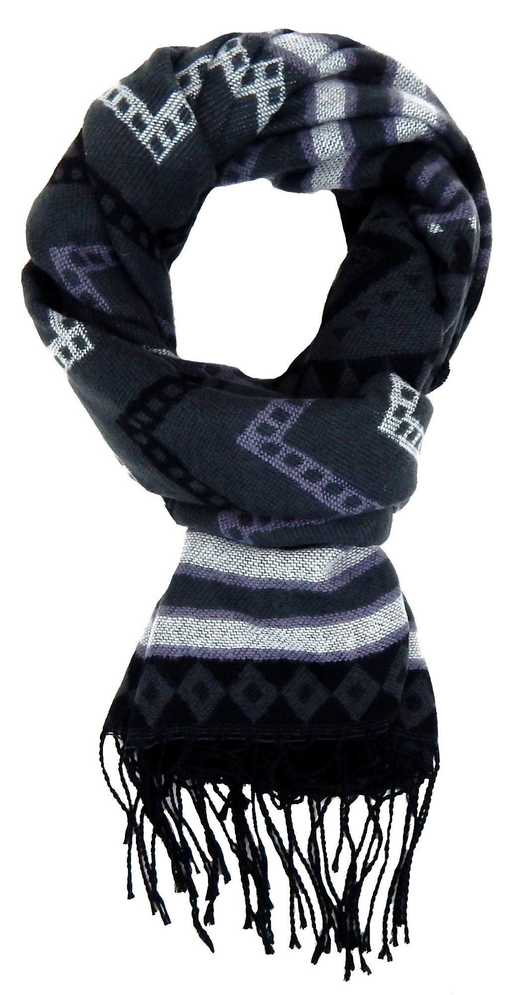 Ella Jonte Modeschal, weicher Schal grau schwarz weiß lila Herbst- Wintersc günstig online kaufen