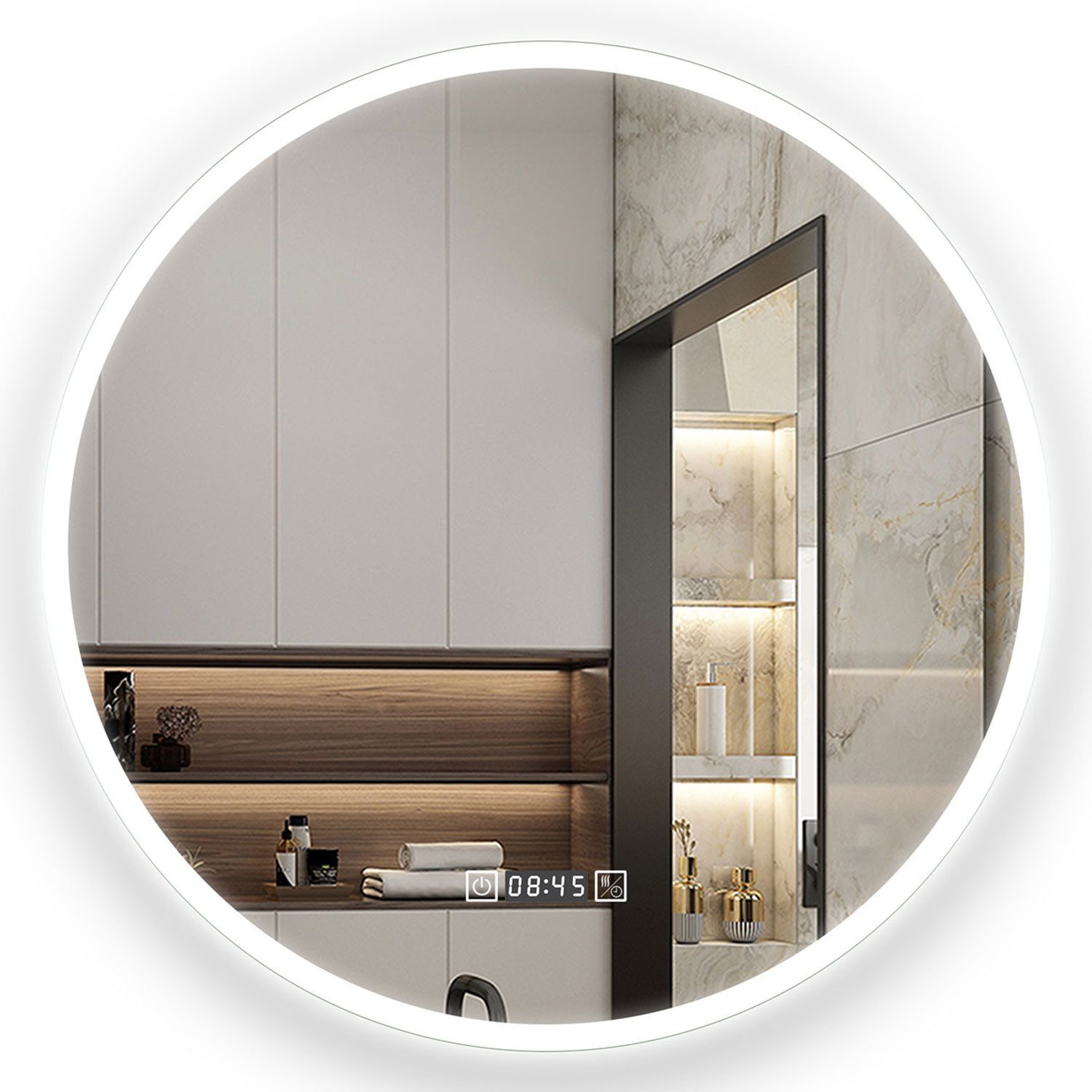 Aica Sanitär Badspiegel Rund mit Beleuchtung Wandspiegel Dimmbar günstig online kaufen