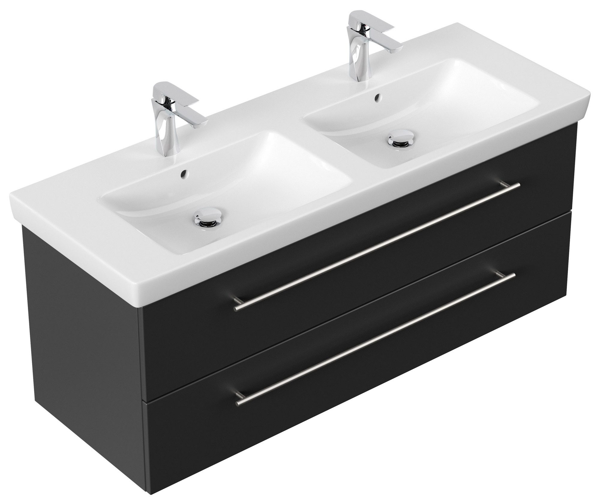 Magnolia Home Waschtisch Badmöbel mit Villeroy & Boch Subway 2.0 Waschbecken 130 cm A SoftClose