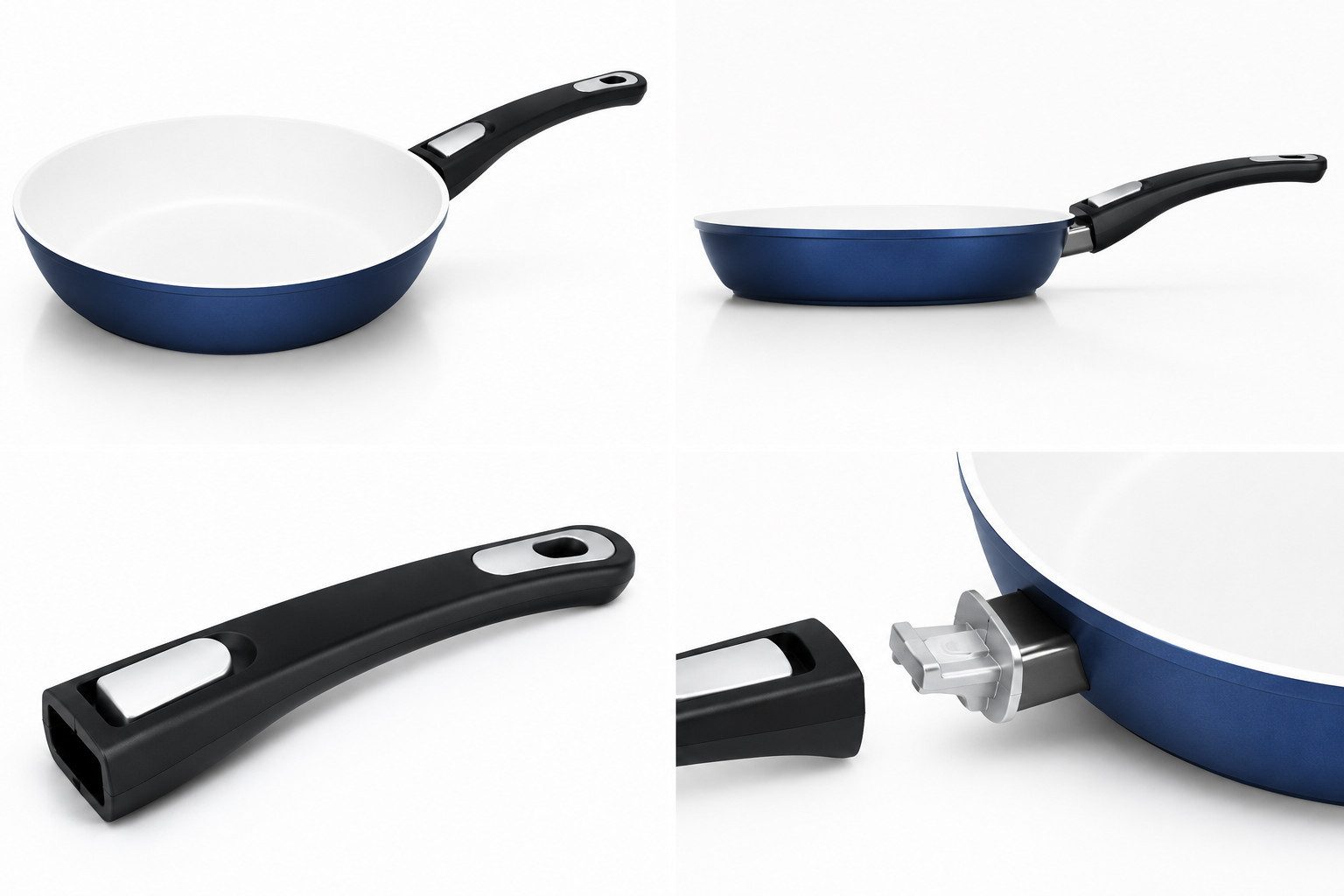 Genius Bratpfanne Bratpfanne Pfanne Genius Cerafit Fusion Blau-Schwarz Ø 24cm, Metall, Keramik