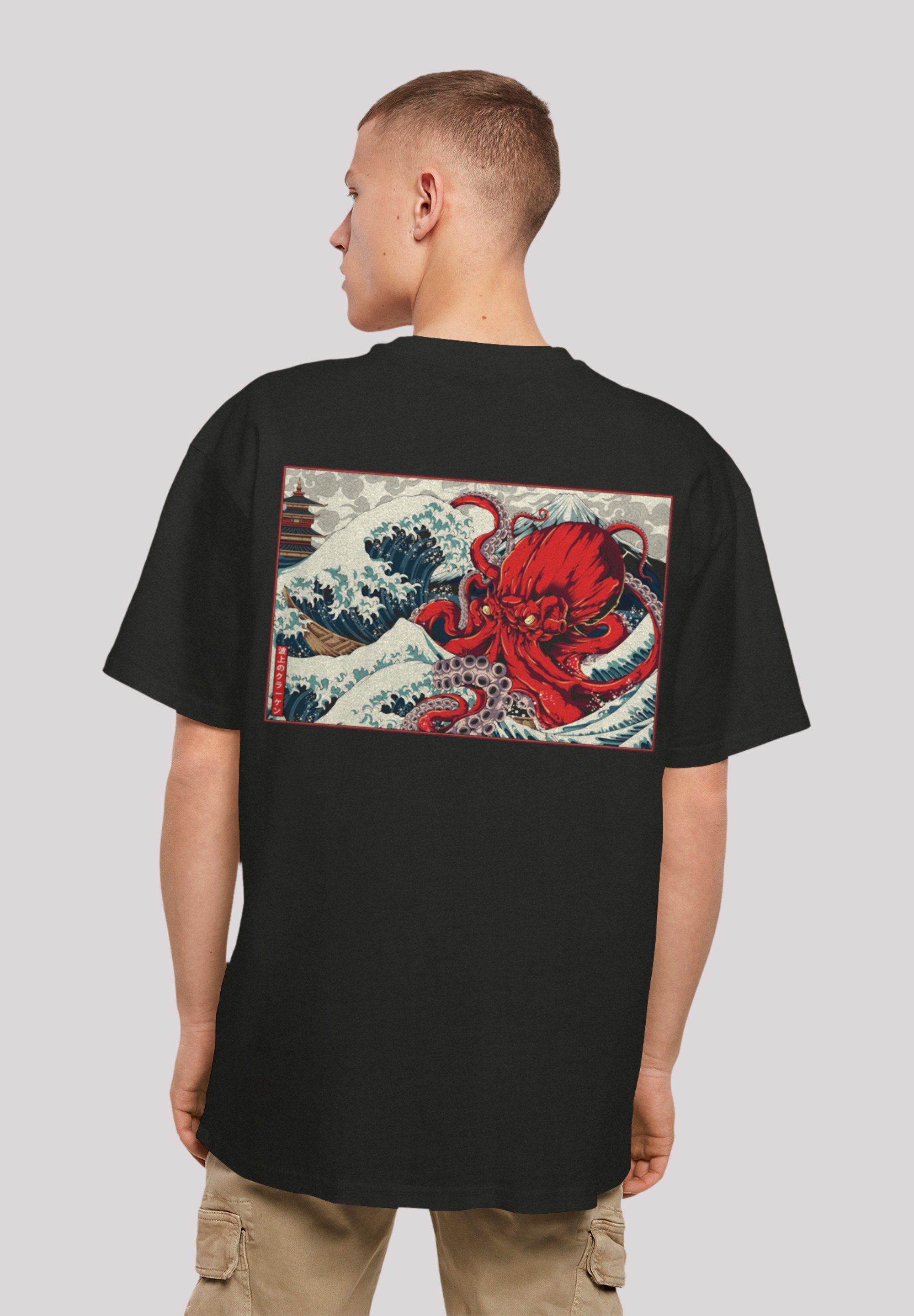 F4NT4STIC T-Shirt Octopus Japan Print schwarz