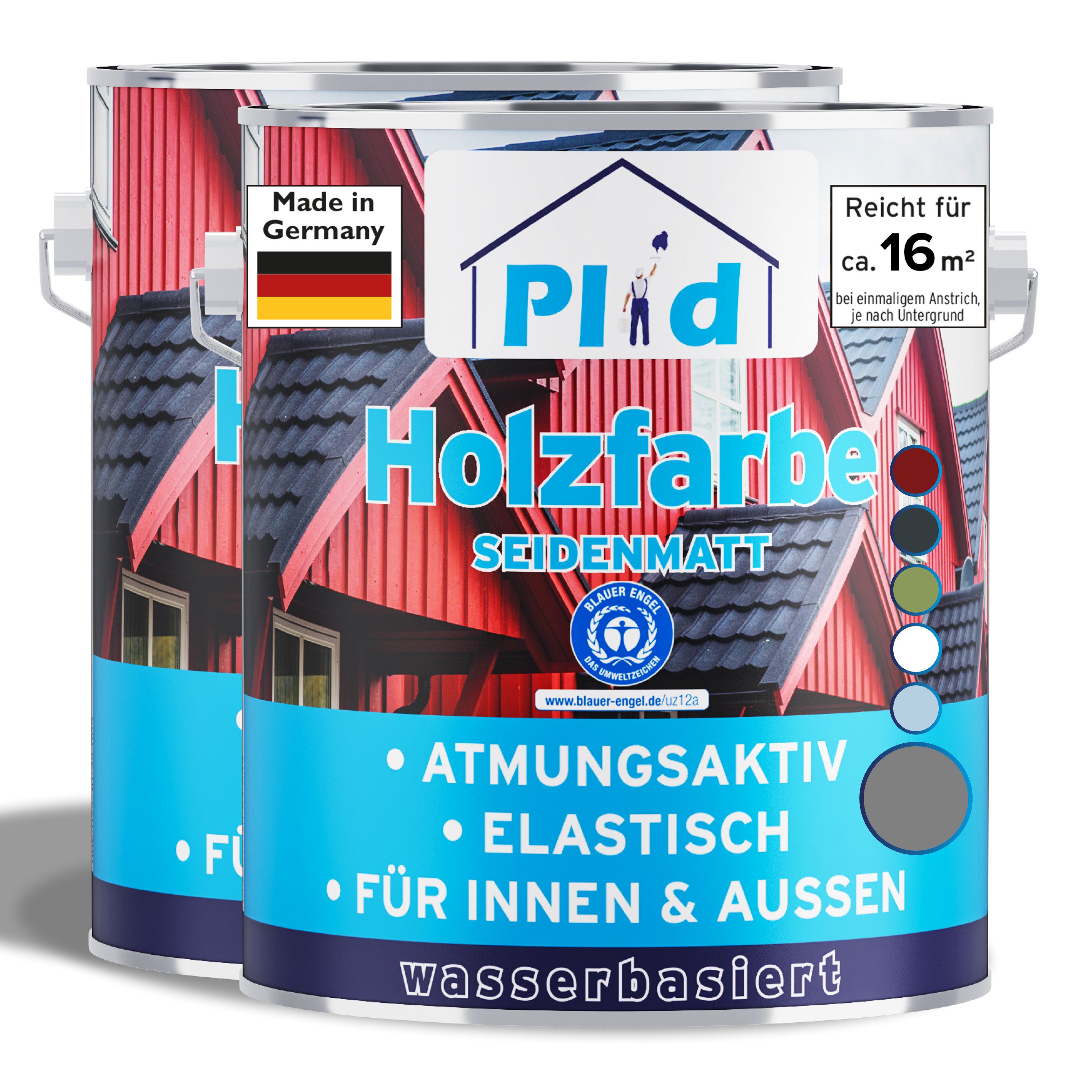 plid Holzlack Premium Holzfarbe Holzlack Farbe für Holz Pinsel, Schnelltrocknend, verarbeitungsfertig