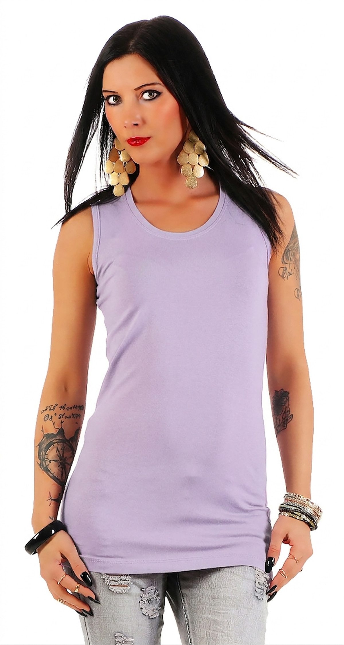 Mellice Longshirt Damen Longshirt Tank Top Longtop