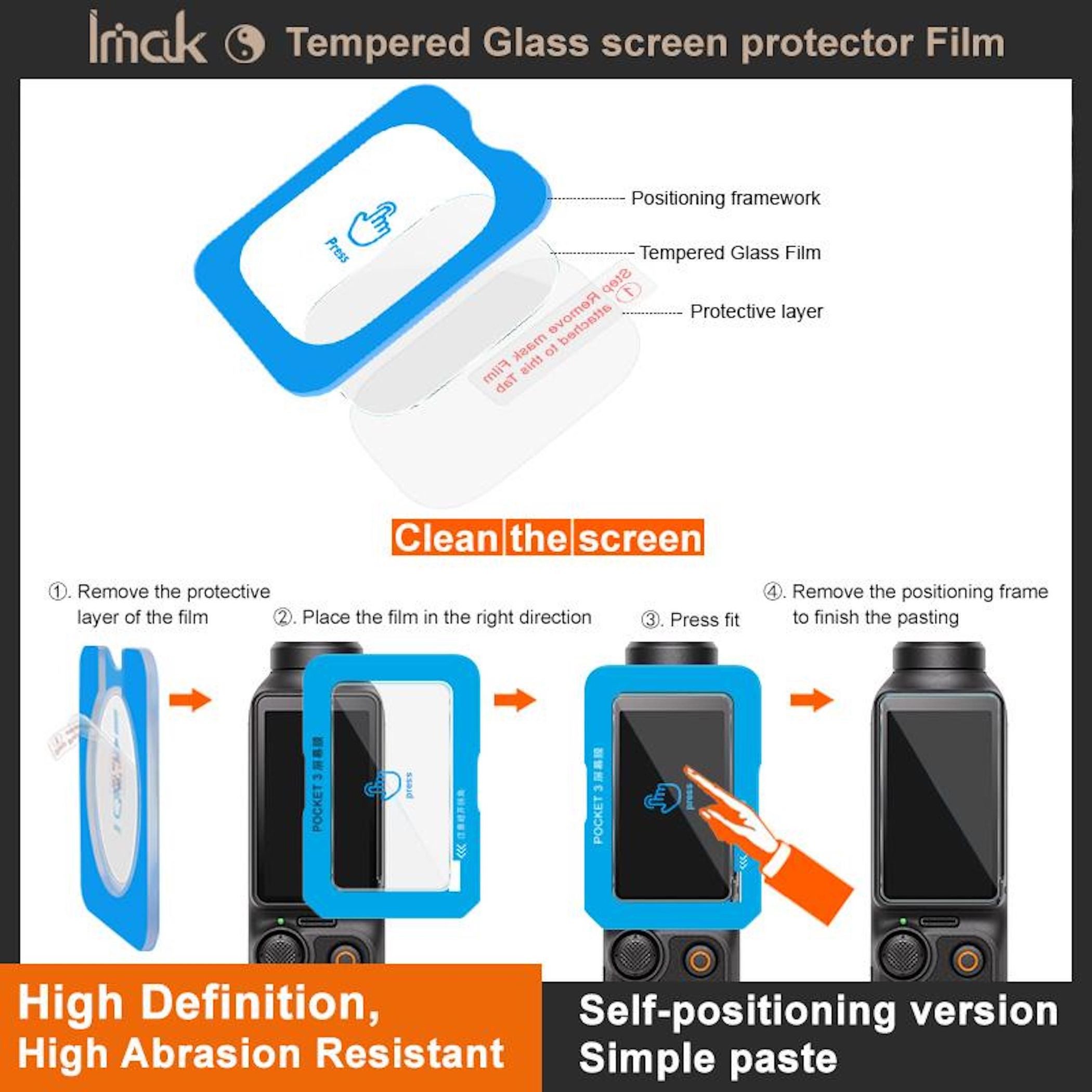 Wigento Displayschutzglas Schutzglas Linsenfolie für DJI Osmo Pocket 4 Hartglas mit Anbringhilfe für DJI Osmo Pocket 4, Kompakt, Leicht, Passgenau, Kratzhemmend – Bild 5 von 5