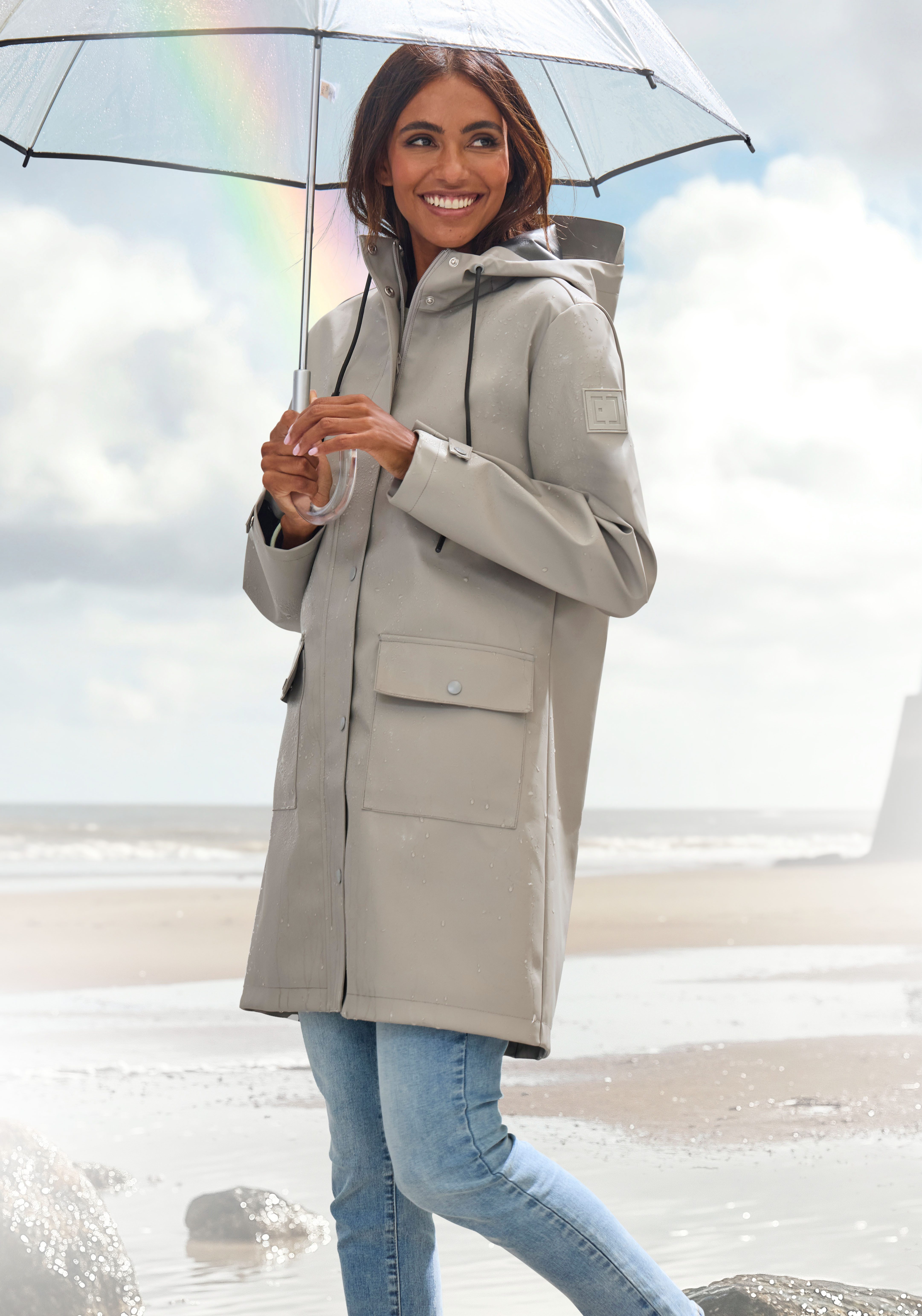 Elbsand Regenjacke Mesh-Einsatz unter der Rückenpasse für ausreichende Belüftung