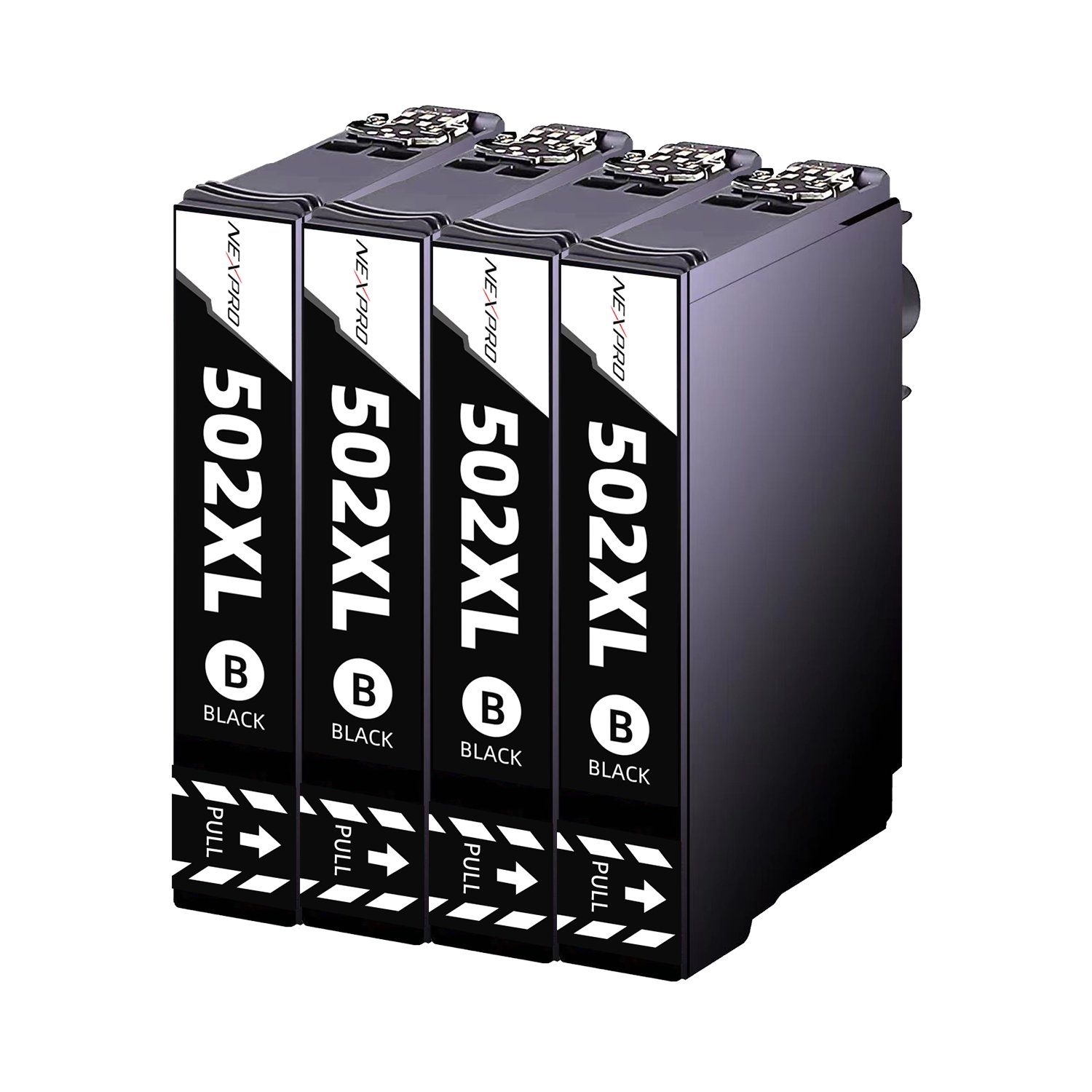 NEXPRO 4 Pack Ersatz für EPSON 502 XL XP-5150 XP-5155 WF-2880 WF-286, Schwarz Tintenpatrone (Packung, 502XL Expression Home XP-5100 XP-5105, Workforce WF-2860 WF-2865)
