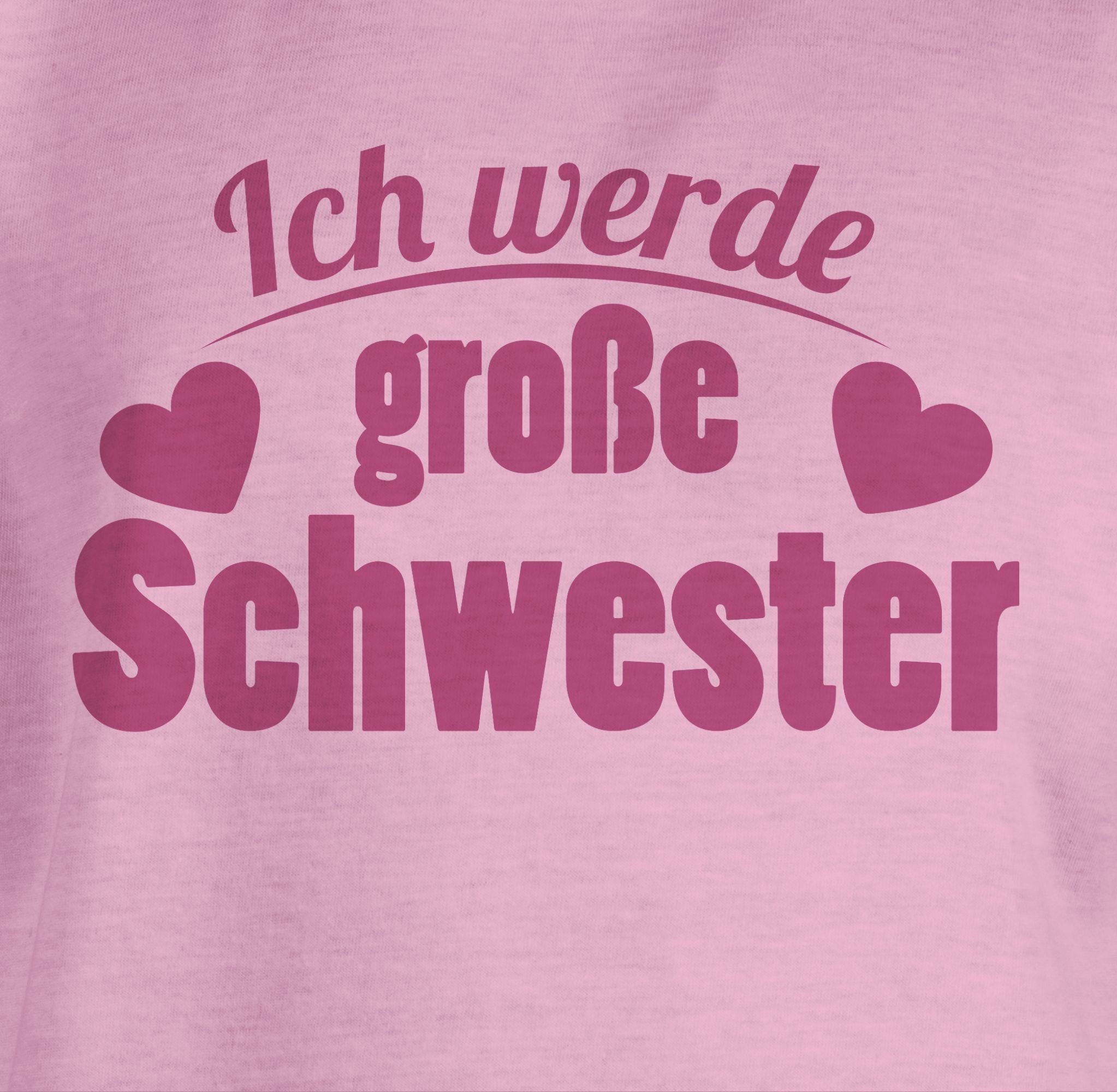 Shirtracer 1 große Schwester T-Shirt Ich Große werde Schwester Rosa