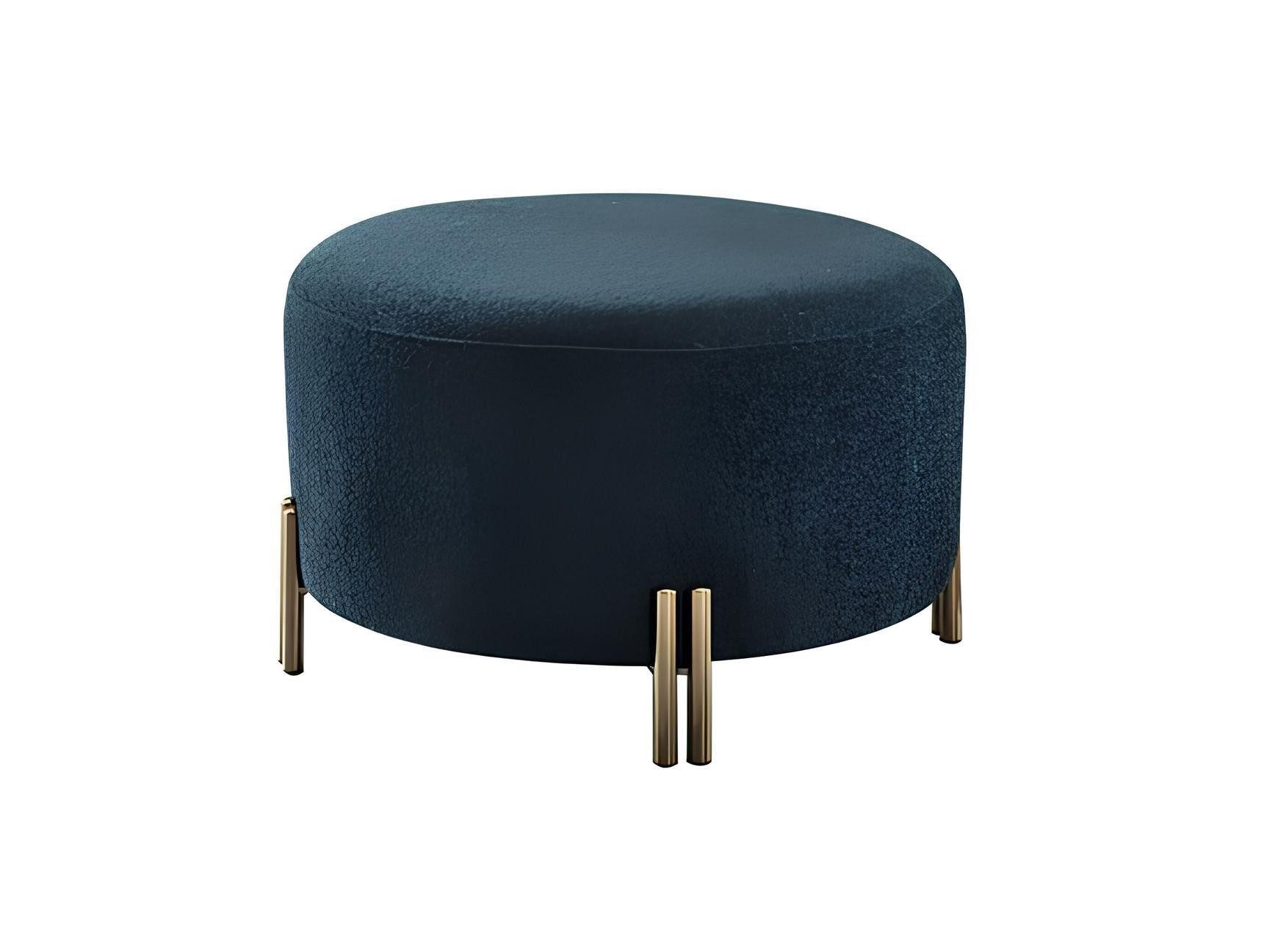 Xlmoebel Hocker Exklusiver dunkelblauer Sitzhocker für das Wohnzimmer - Elegantes (Hocker), Hergestellt in Europa