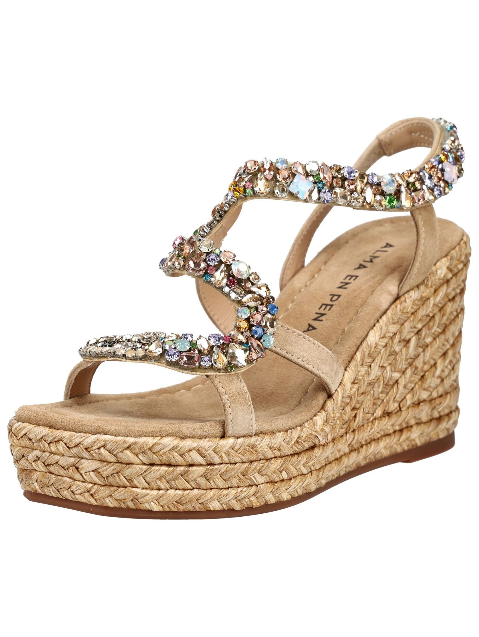 Alma en Pena ALMA EN PENA Sandalen Veloursleder/Textil Keilsandalette