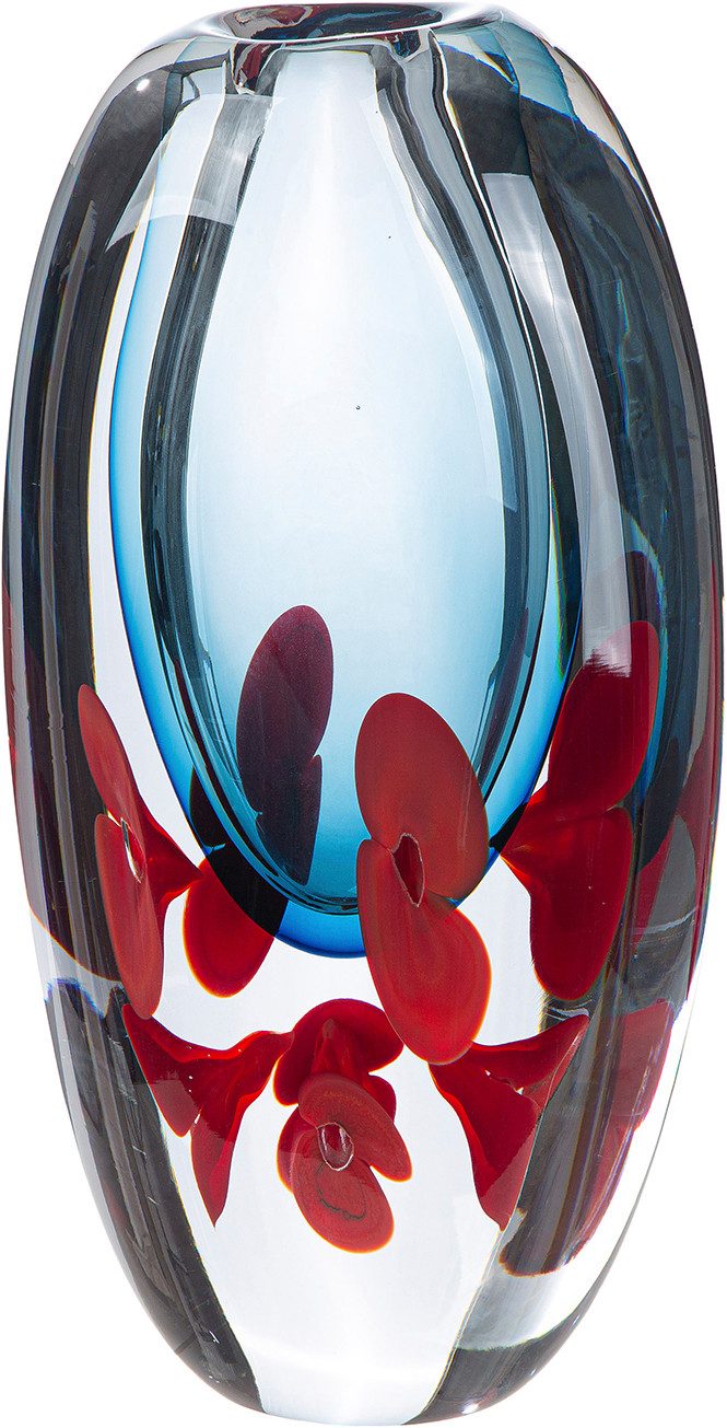 GILDE Tischvase Vase Rose Blumenmotiv (1 St), Dekovase, Glas, Blumenvase, Blumenmotiv, romantisch, Designvase