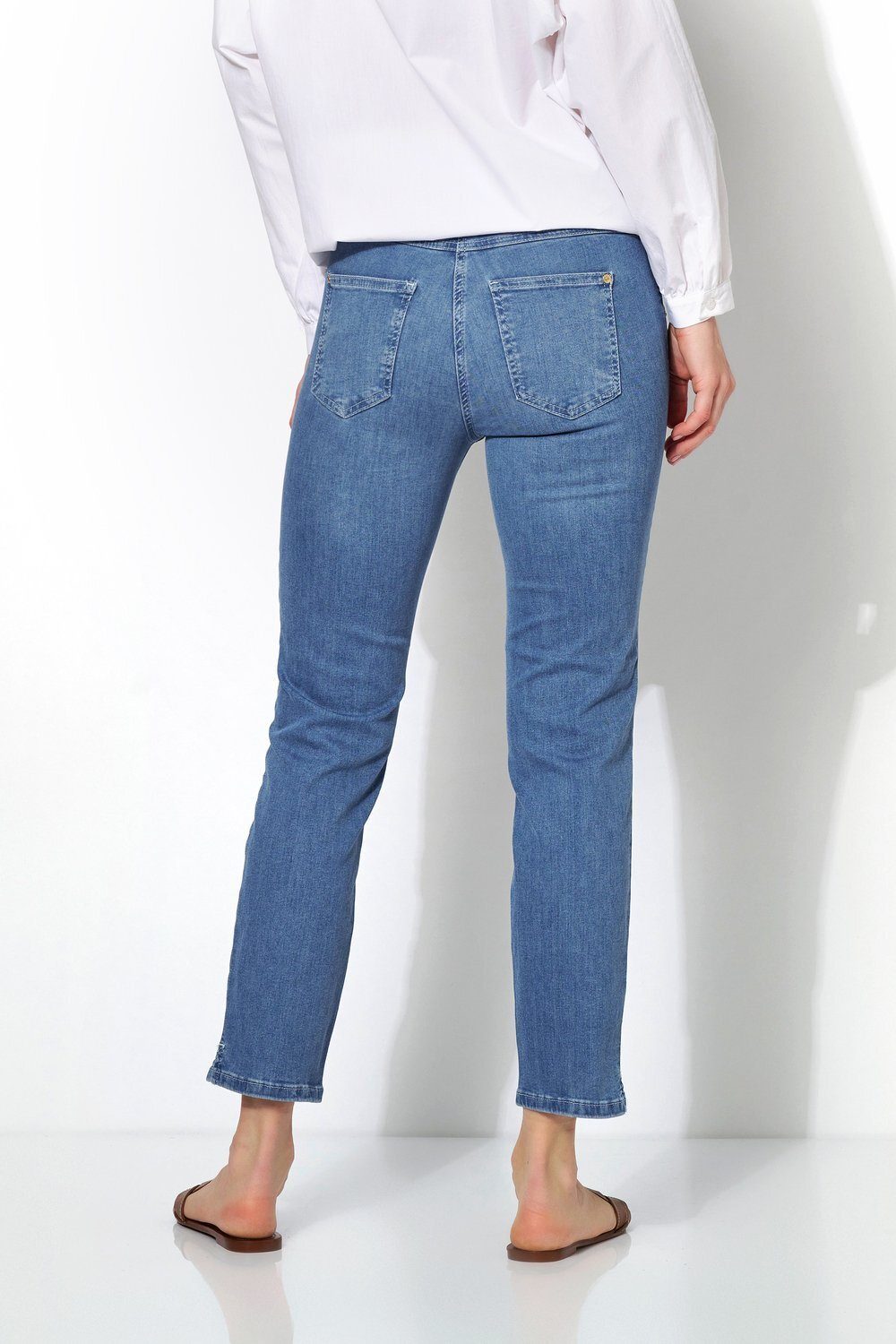 hellblau 534 Seitennähten - loved TONI be 7/8-Jeans doppelten mit