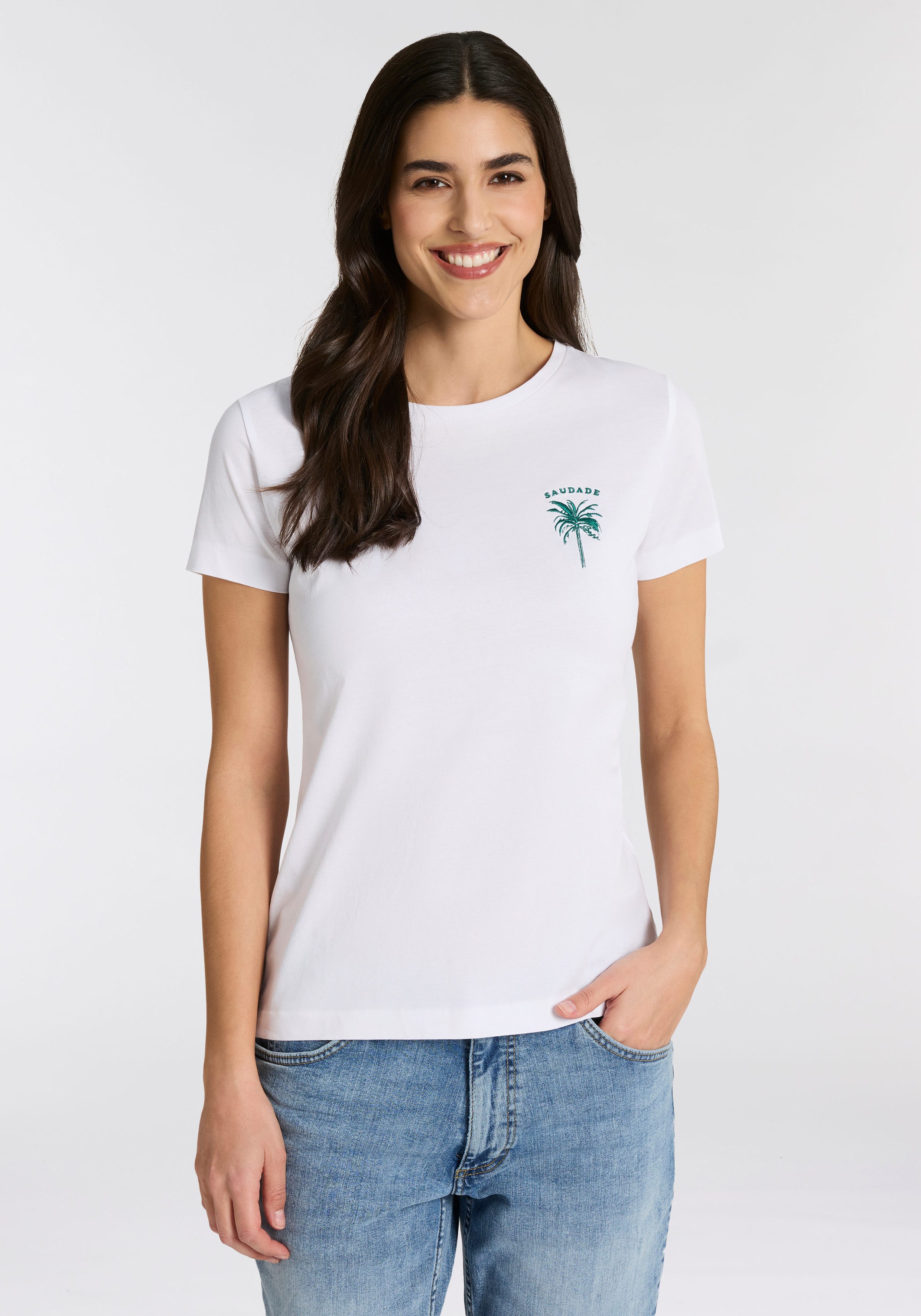 BOSS ORANGE T-Shirt Elove Premium Damenmode im Slim Fit, bestickt